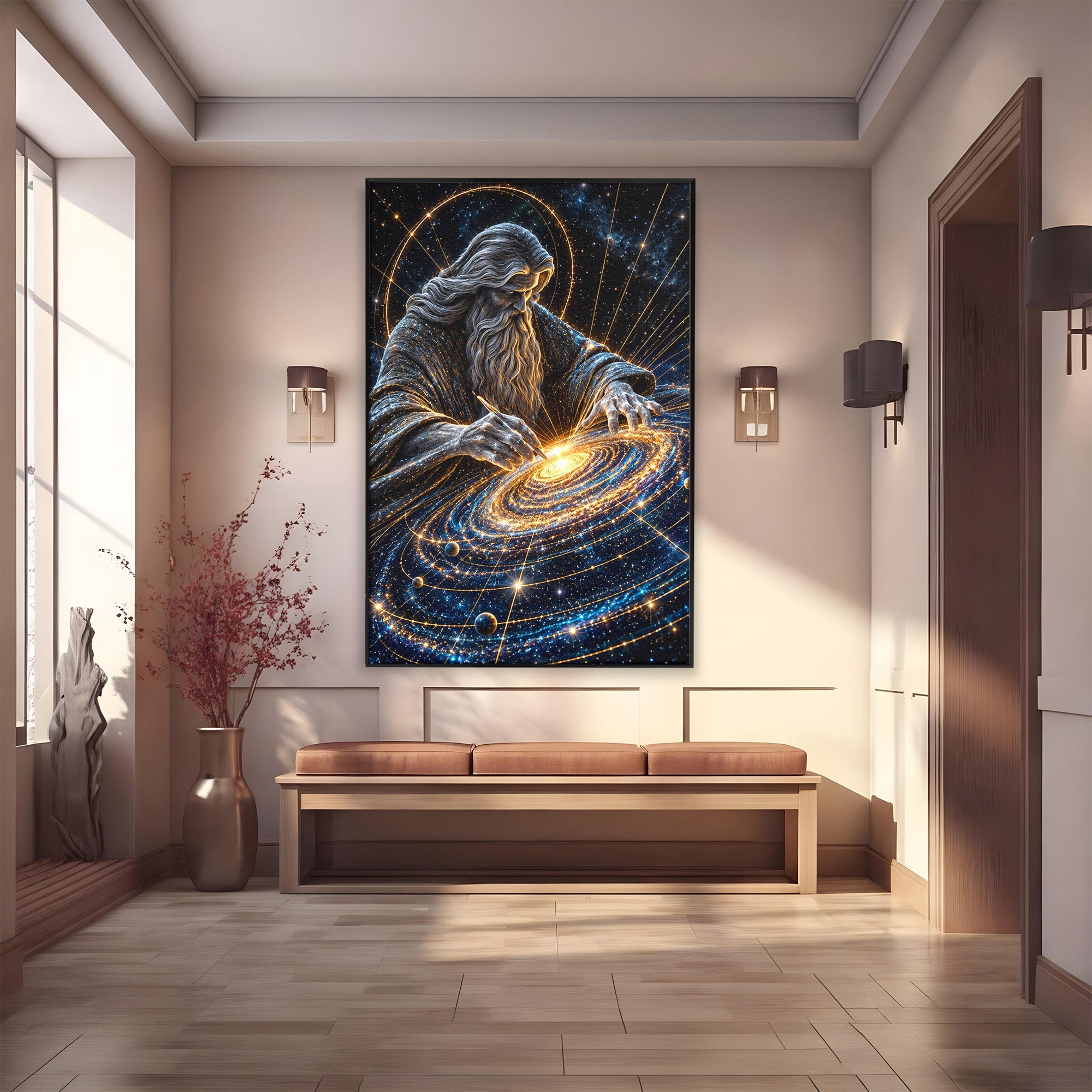 Tablou Canvas Premium LuxCanva® U1004, Creatorul Universului, Univers, Creator, Spatiu, Misticism, Living, Culori Vibrante