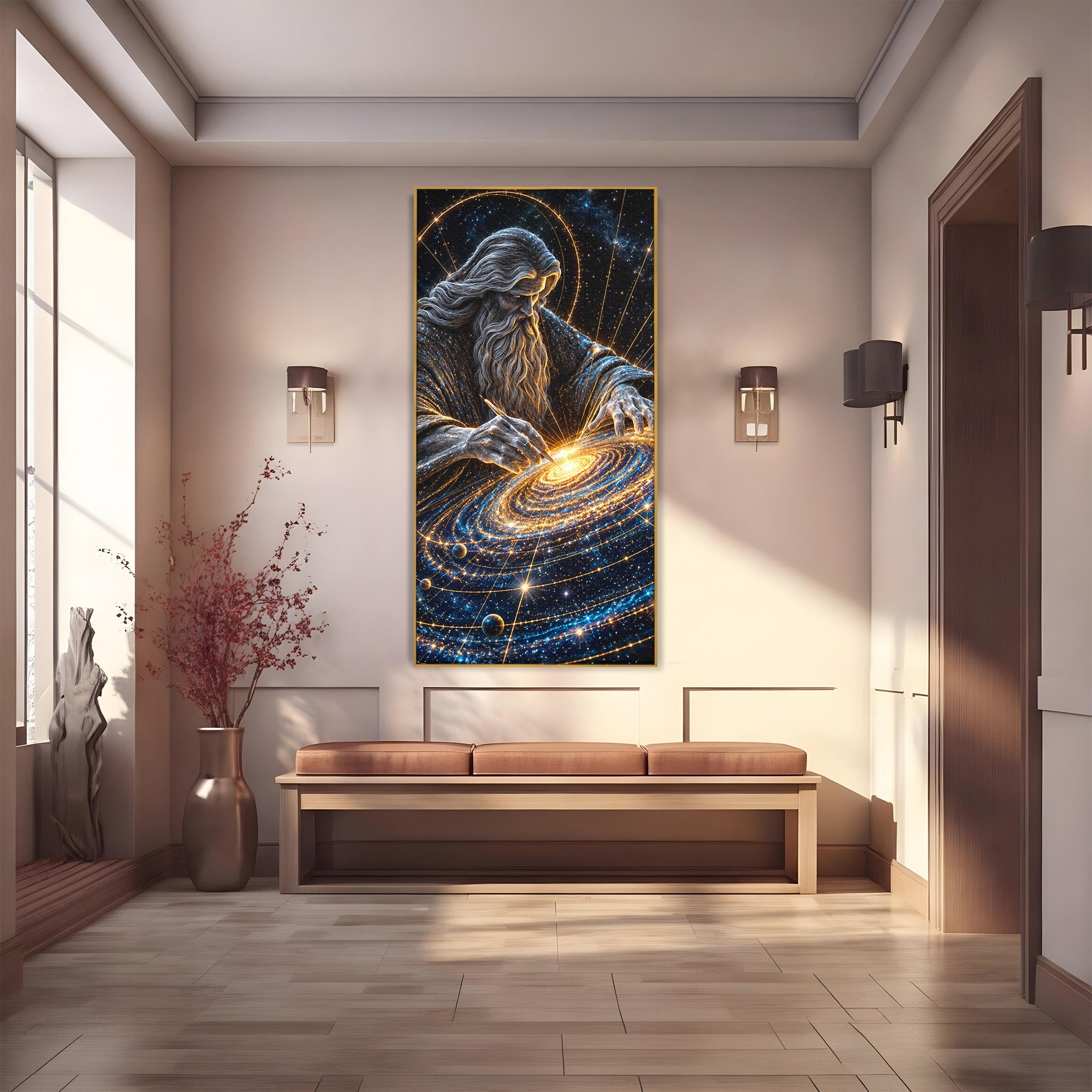 Tablou Canvas Premium LuxCanva® U1004, Creatorul Universului, Univers, Creator, Spatiu, Misticism, Living, Culori Vibrante