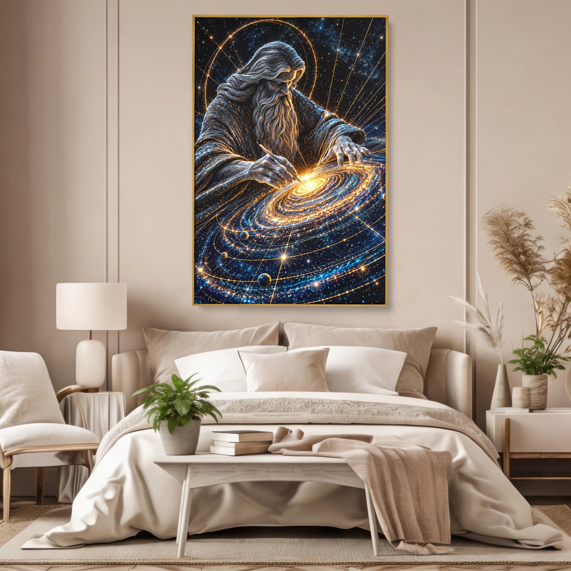 Tablou Canvas Premium LuxCanva® U1004, Creatorul Universului, Univers, Creator, Spatiu, Misticism, Living, Culori Vibrante