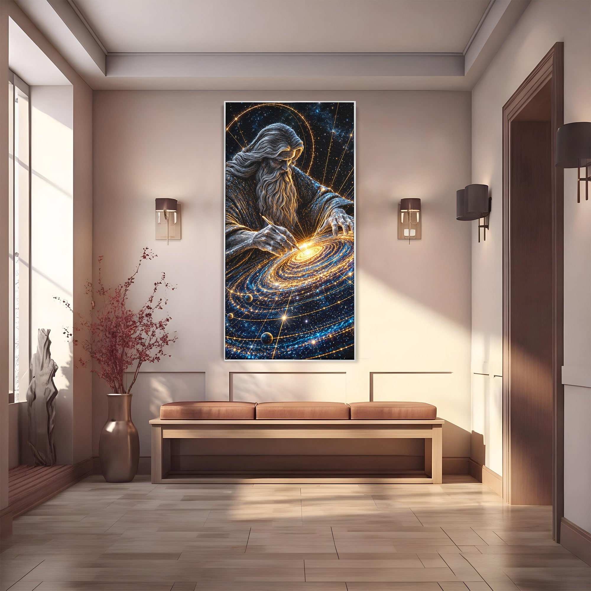 Tablou Canvas Premium LuxCanva® U1004, Creatorul Universului, Univers, Creator, Spatiu, Misticism, Living, Culori Vibrante