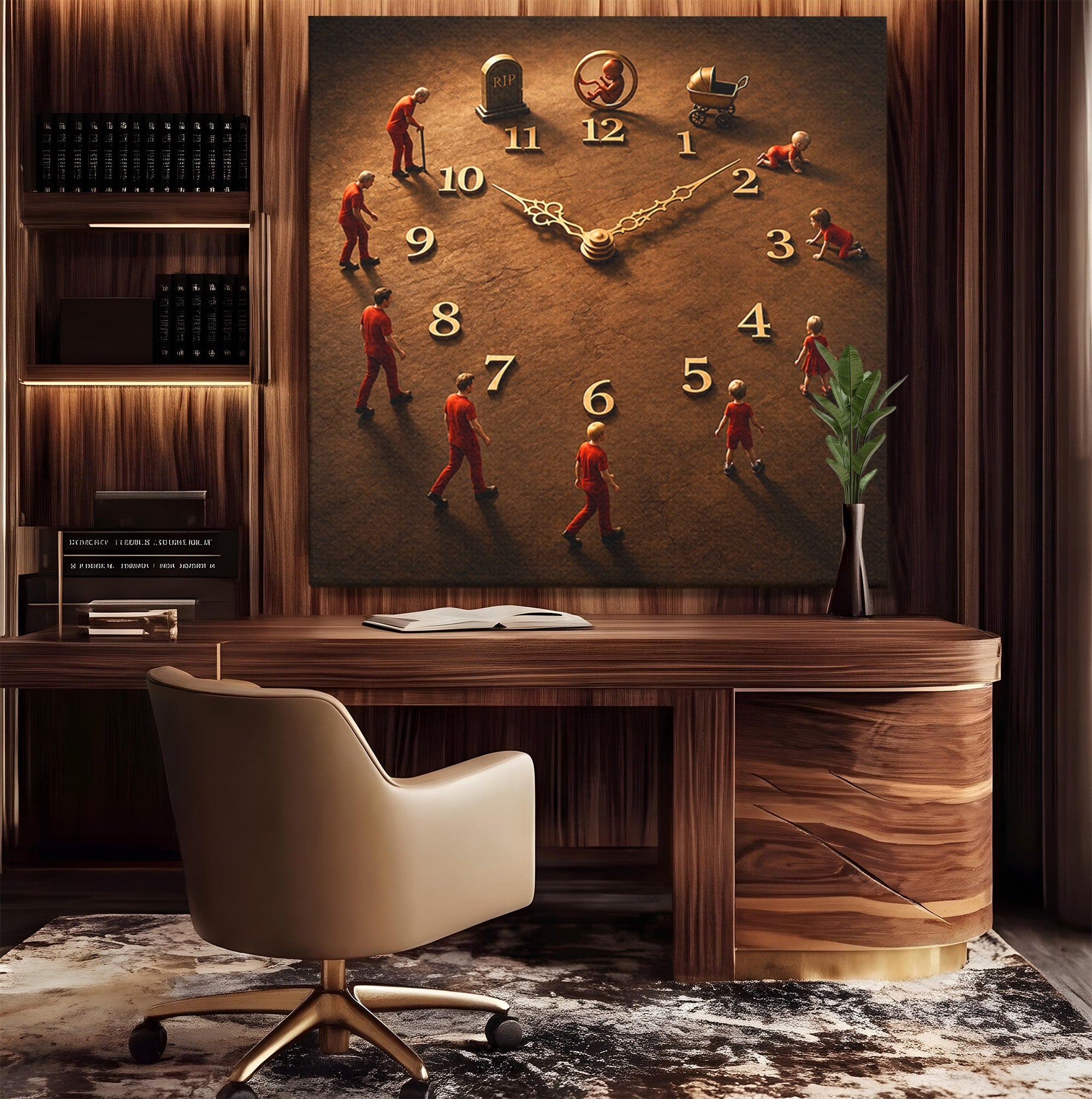 Tablou Canvas Premium LuxCanva® U1005, Ciclul Vietii, Viata, Ceas, Timp, Simbolism, Living, Culori Vibrante
