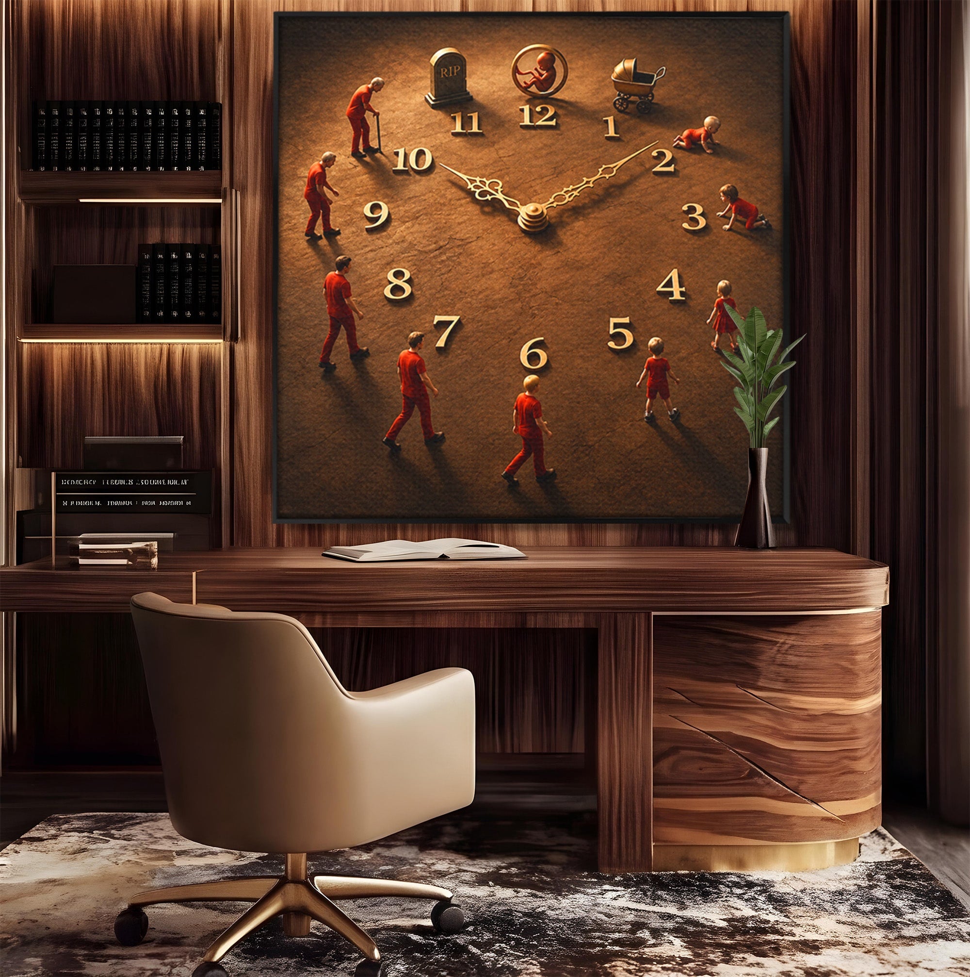 Tablou Canvas Premium LuxCanva® U1005, Ciclul Vietii, Viata, Ceas, Timp, Simbolism, Living, Culori Vibrante