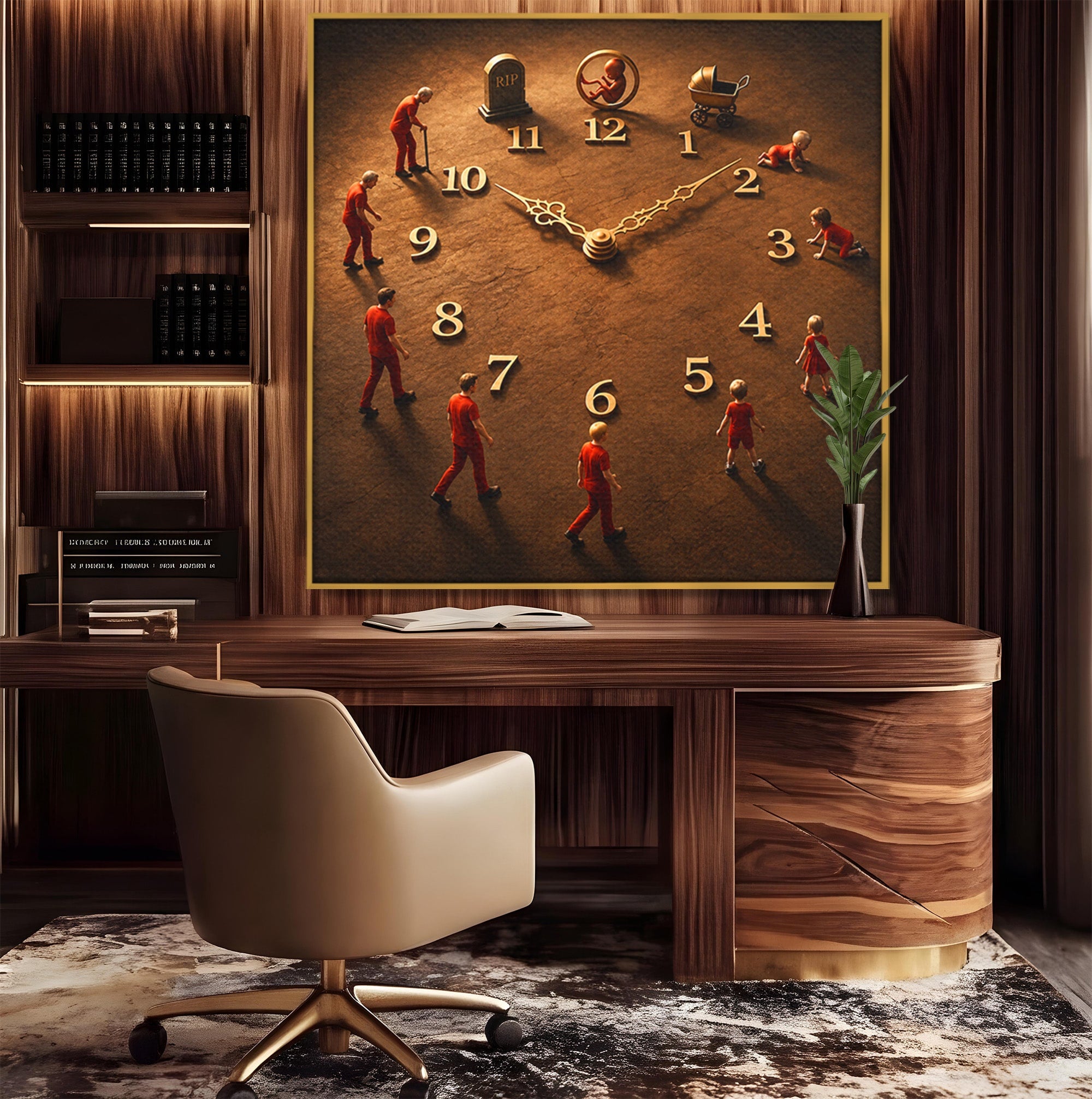 Tablou Canvas Premium LuxCanva® U1005, Ciclul Vietii, Viata, Ceas, Timp, Simbolism, Living, Culori Vibrante