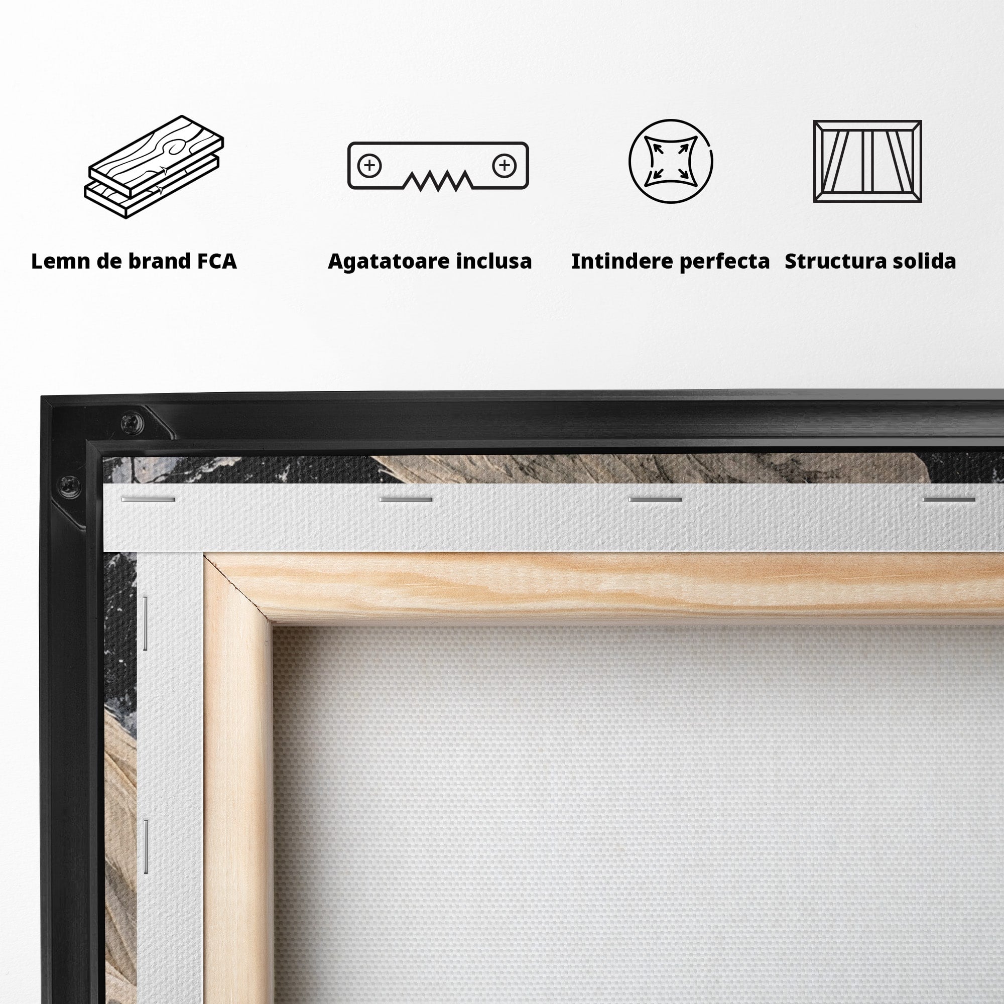 Tablou Canvas Premium LuxCanva® U1006, Ingerul Somnoros, Inger, Iarna, Visare, Noapte, Peisaj, Living, Dormitor, Culori Vibrante