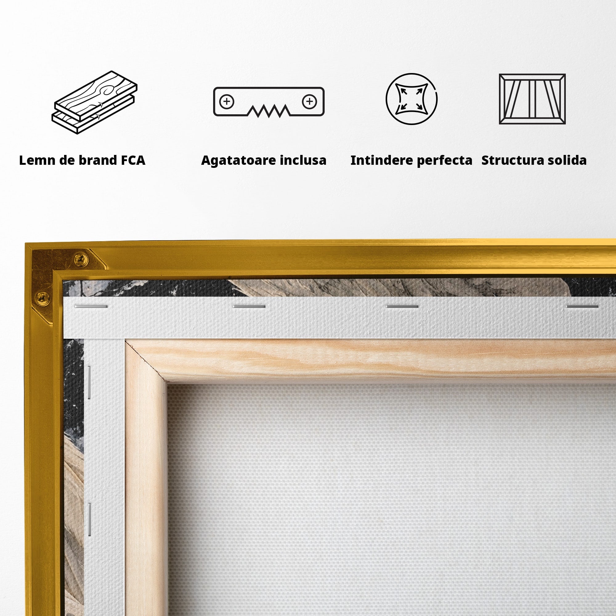 Tablou Canvas Premium LuxCanva® U1006, Ingerul Somnoros, Inger, Iarna, Visare, Noapte, Peisaj, Living, Dormitor, Culori Vibrante