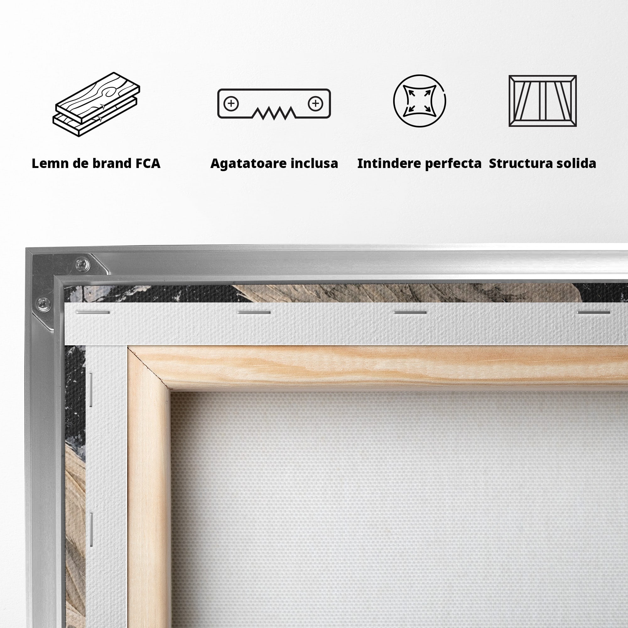 Tablou Canvas Premium LuxCanva® U1006, Ingerul Somnoros, Inger, Iarna, Visare, Noapte, Peisaj, Living, Dormitor, Culori Vibrante