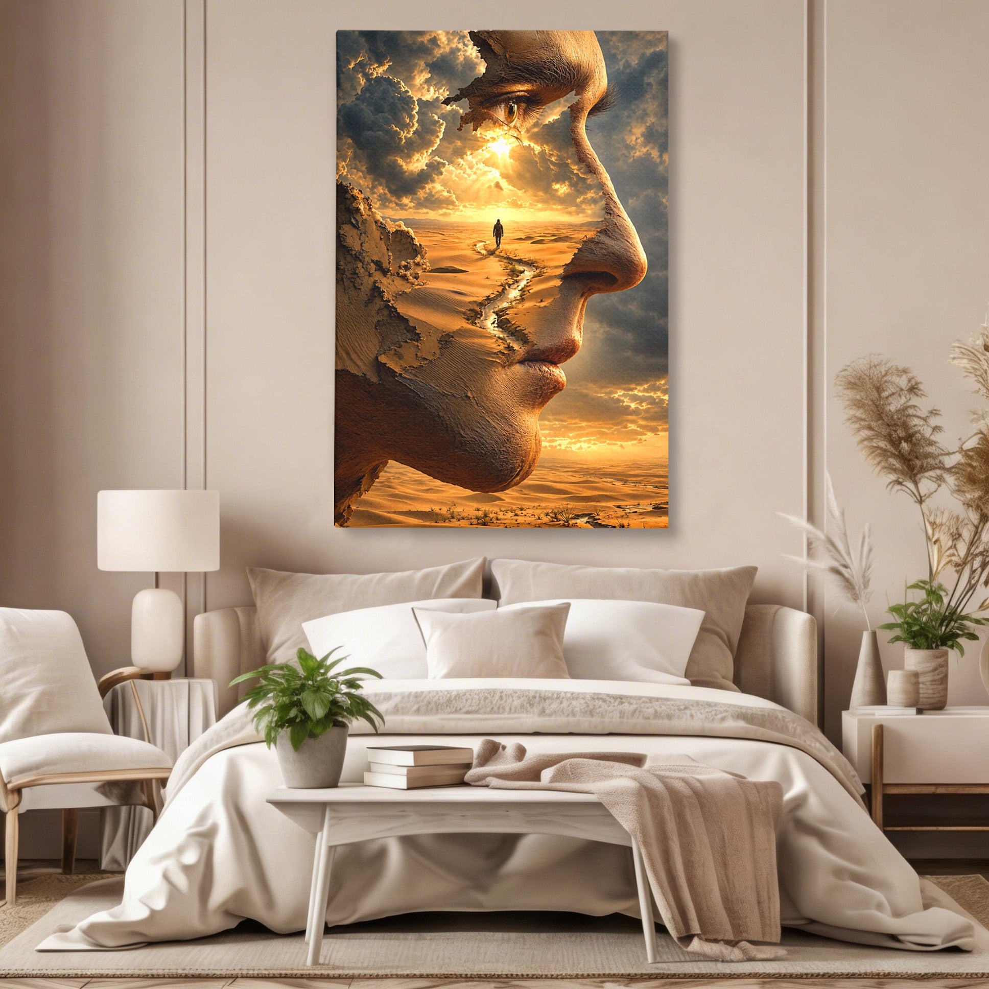 Tablou Canvas Premium LuxCanva® U1007, Chip In Desert, Chip, Desert, Apus, Living, Peisaj, Culori Vibrante