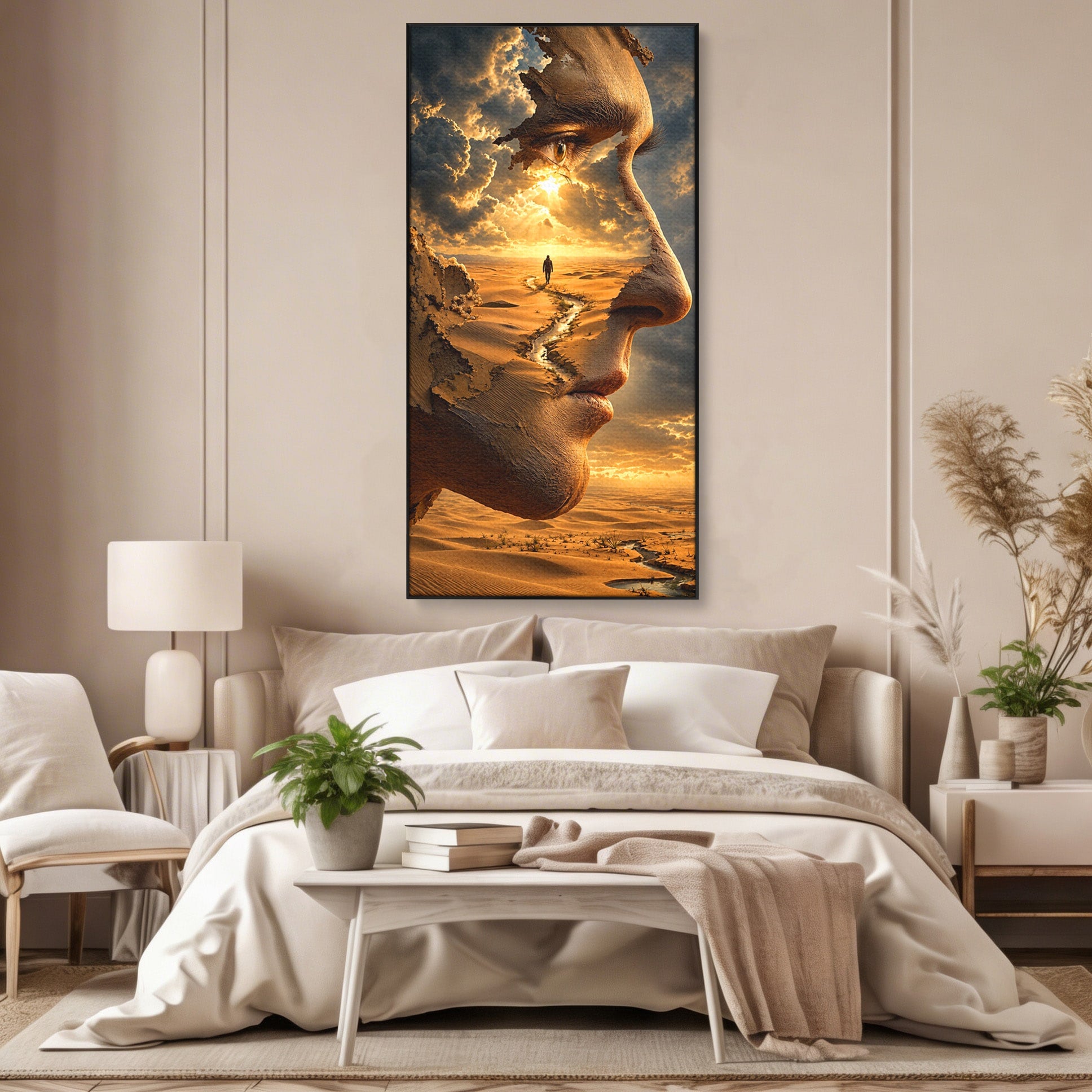 Tablou Canvas Premium LuxCanva® U1007, Chip In Desert, Chip, Desert, Apus, Living, Peisaj, Culori Vibrante