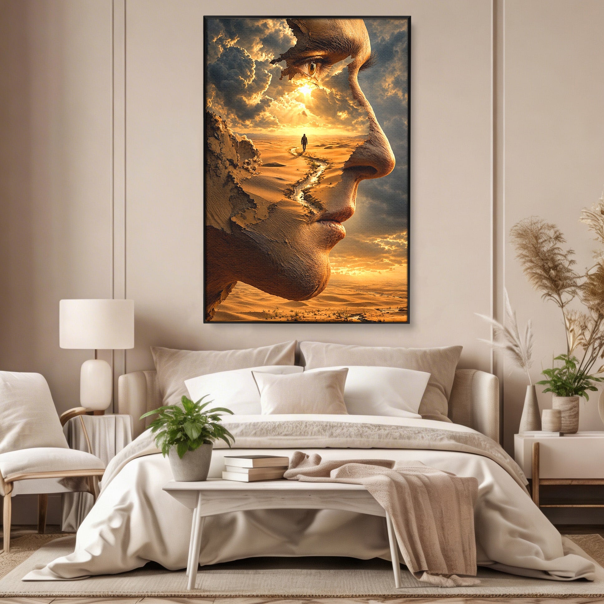 Tablou Canvas Premium LuxCanva® U1007, Chip In Desert, Chip, Desert, Apus, Living, Peisaj, Culori Vibrante