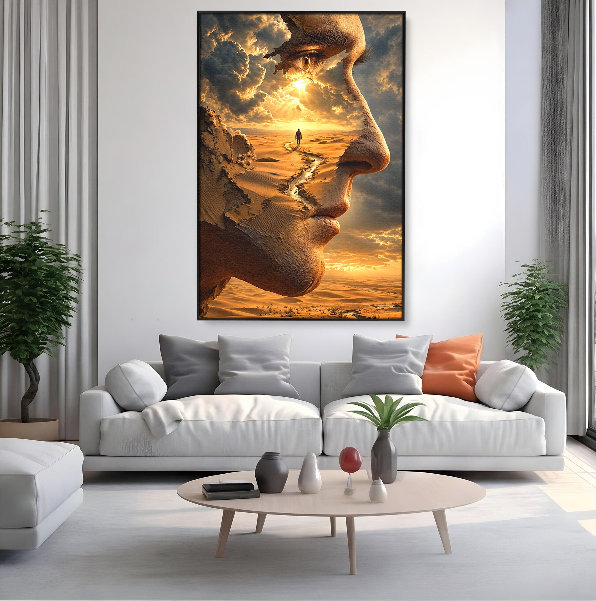 Tablou Canvas Premium LuxCanva® U1007, Chip In Desert, Chip, Desert, Apus, Living, Peisaj, Culori Vibrante