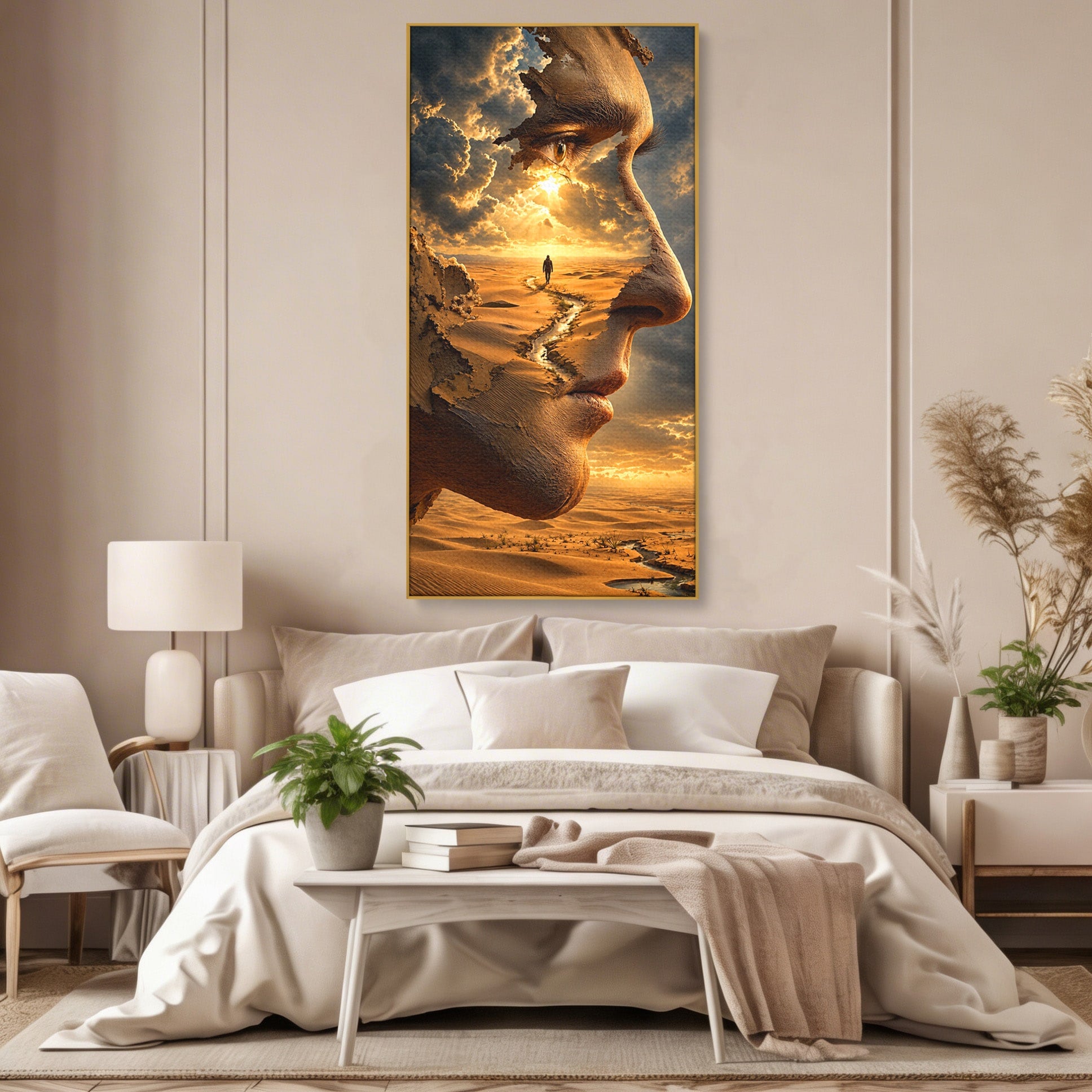 Tablou Canvas Premium LuxCanva® U1007, Chip In Desert, Chip, Desert, Apus, Living, Peisaj, Culori Vibrante