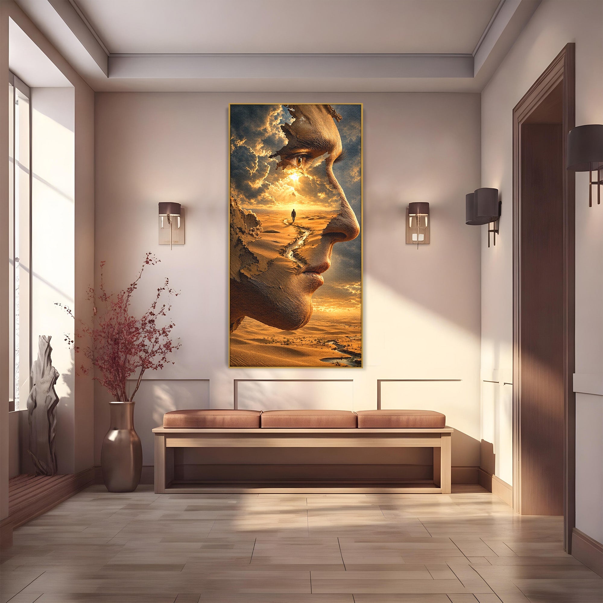 Tablou Canvas Premium LuxCanva® U1007, Chip In Desert, Chip, Desert, Apus, Living, Peisaj, Culori Vibrante