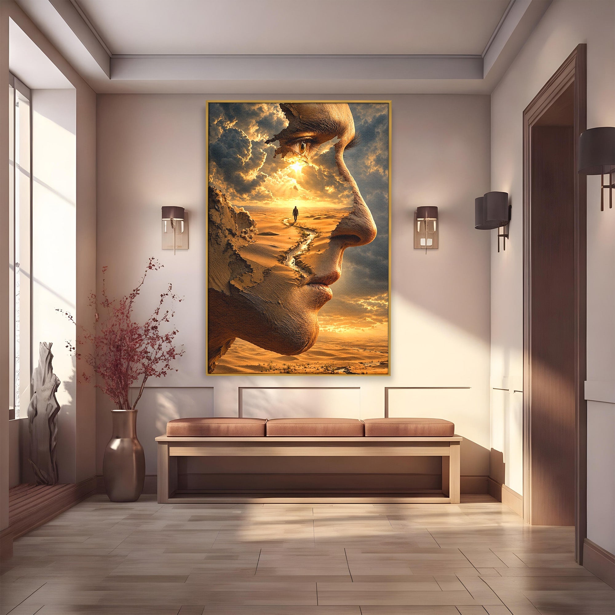 Tablou Canvas Premium LuxCanva® U1007, Chip In Desert, Chip, Desert, Apus, Living, Peisaj, Culori Vibrante