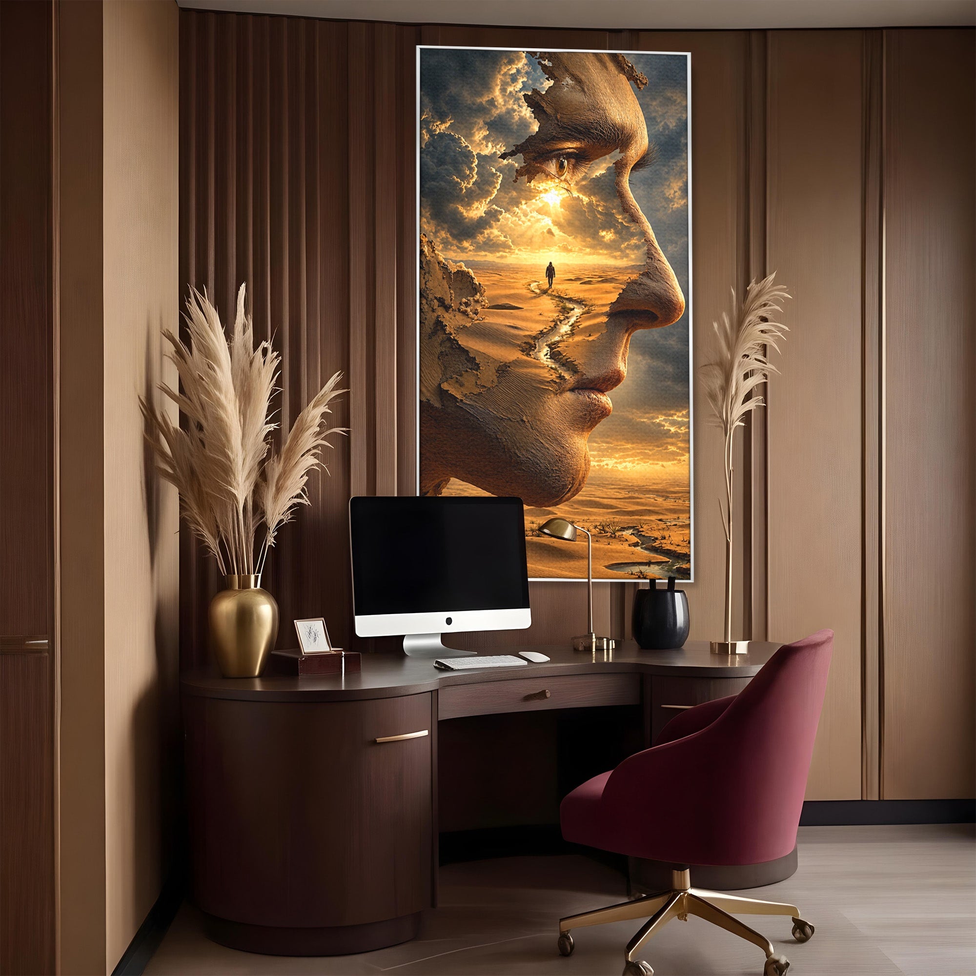 Tablou Canvas Premium LuxCanva® U1007, Chip In Desert, Chip, Desert, Apus, Living, Peisaj, Culori Vibrante