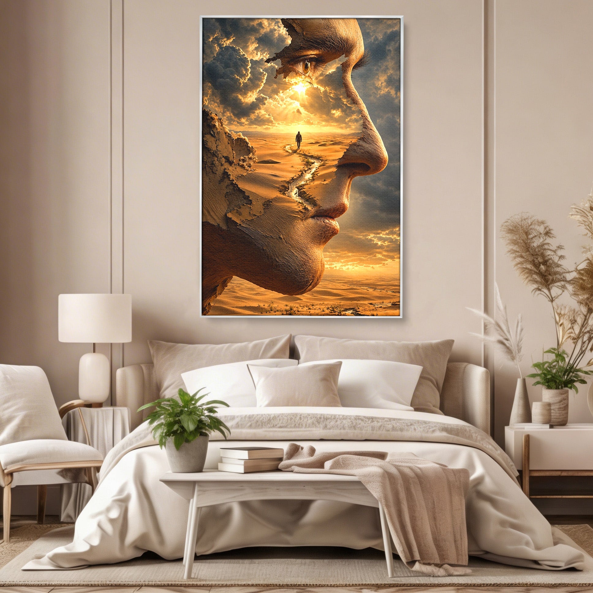 Tablou Canvas Premium LuxCanva® U1007, Chip In Desert, Chip, Desert, Apus, Living, Peisaj, Culori Vibrante