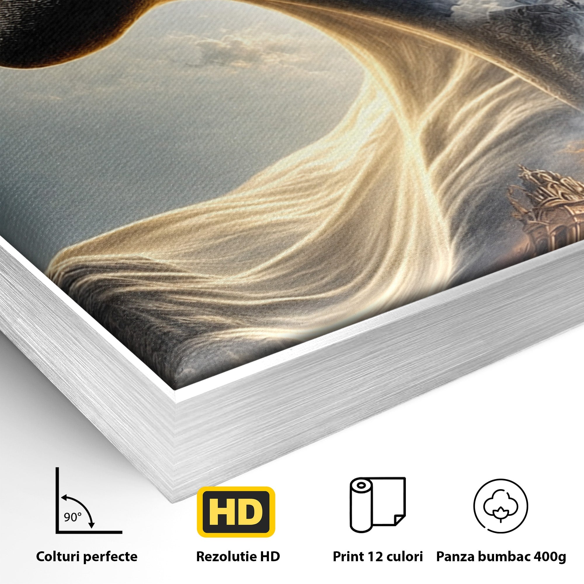 Tablou Canvas Premium LuxCanva® U1009, Vis Parizian, Fantezie, Paris, Peisaj, Living, Mister, Culori Vibrante