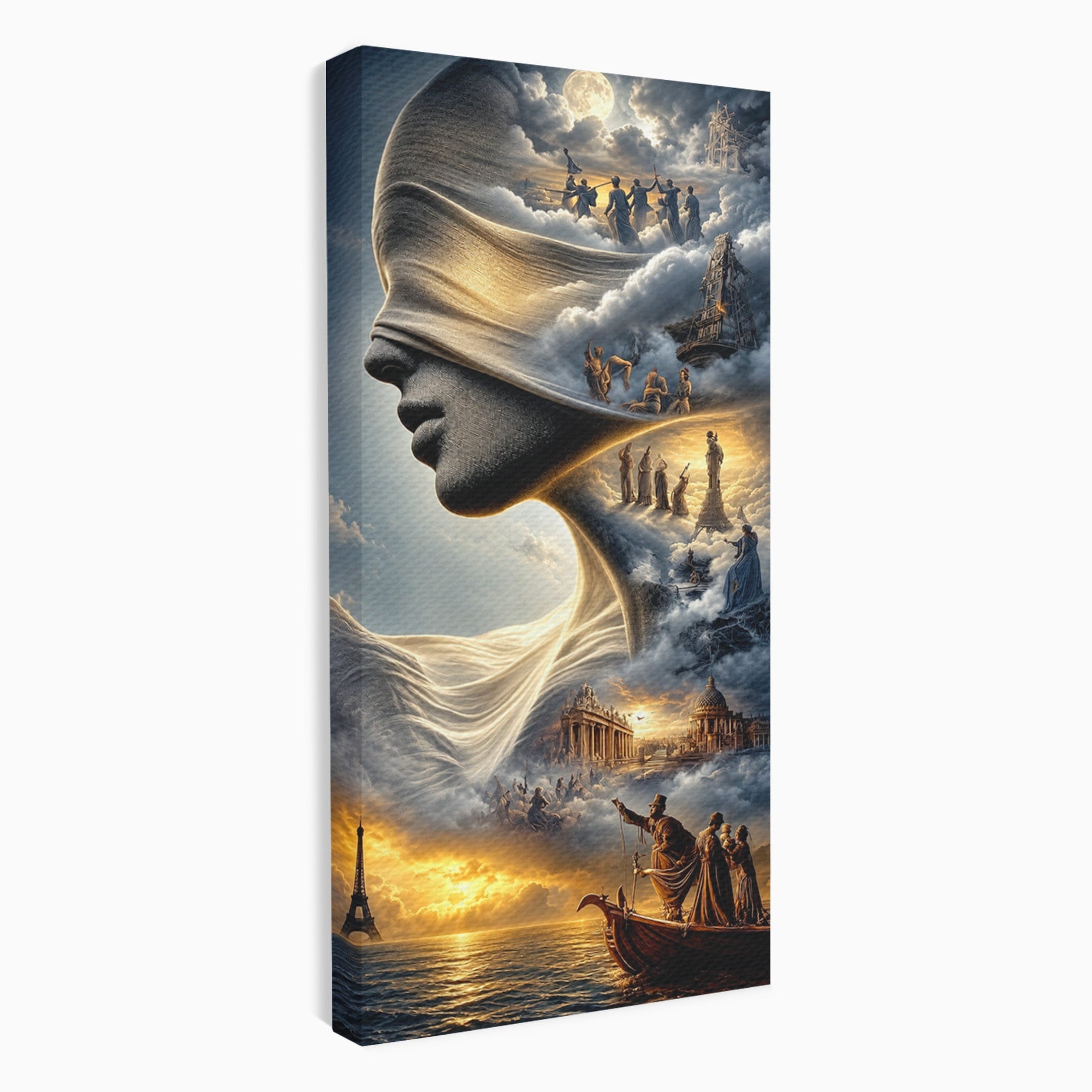 Tablou Canvas Premium LuxCanva® U1009, Vis Parizian, Fantezie, Paris, Peisaj, Living, Mister, Culori Vibrante