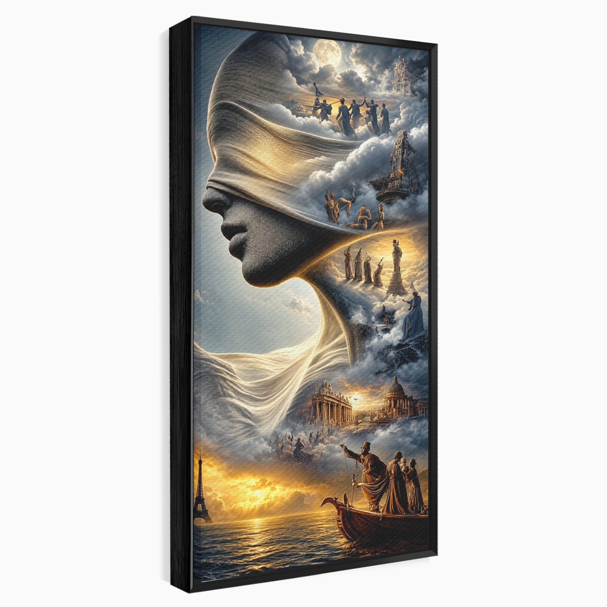 Tablou Canvas Premium LuxCanva® U1009, Vis Parizian, Fantezie, Paris, Peisaj, Living, Mister, Culori Vibrante