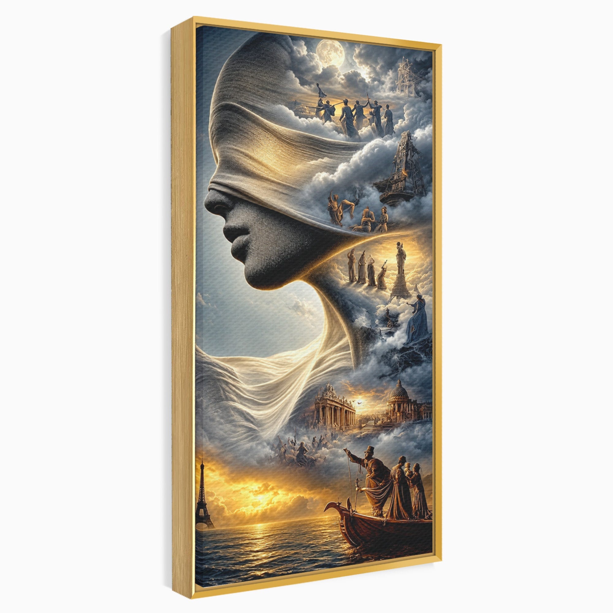 Tablou Canvas Premium LuxCanva® U1009, Vis Parizian, Fantezie, Paris, Peisaj, Living, Mister, Culori Vibrante