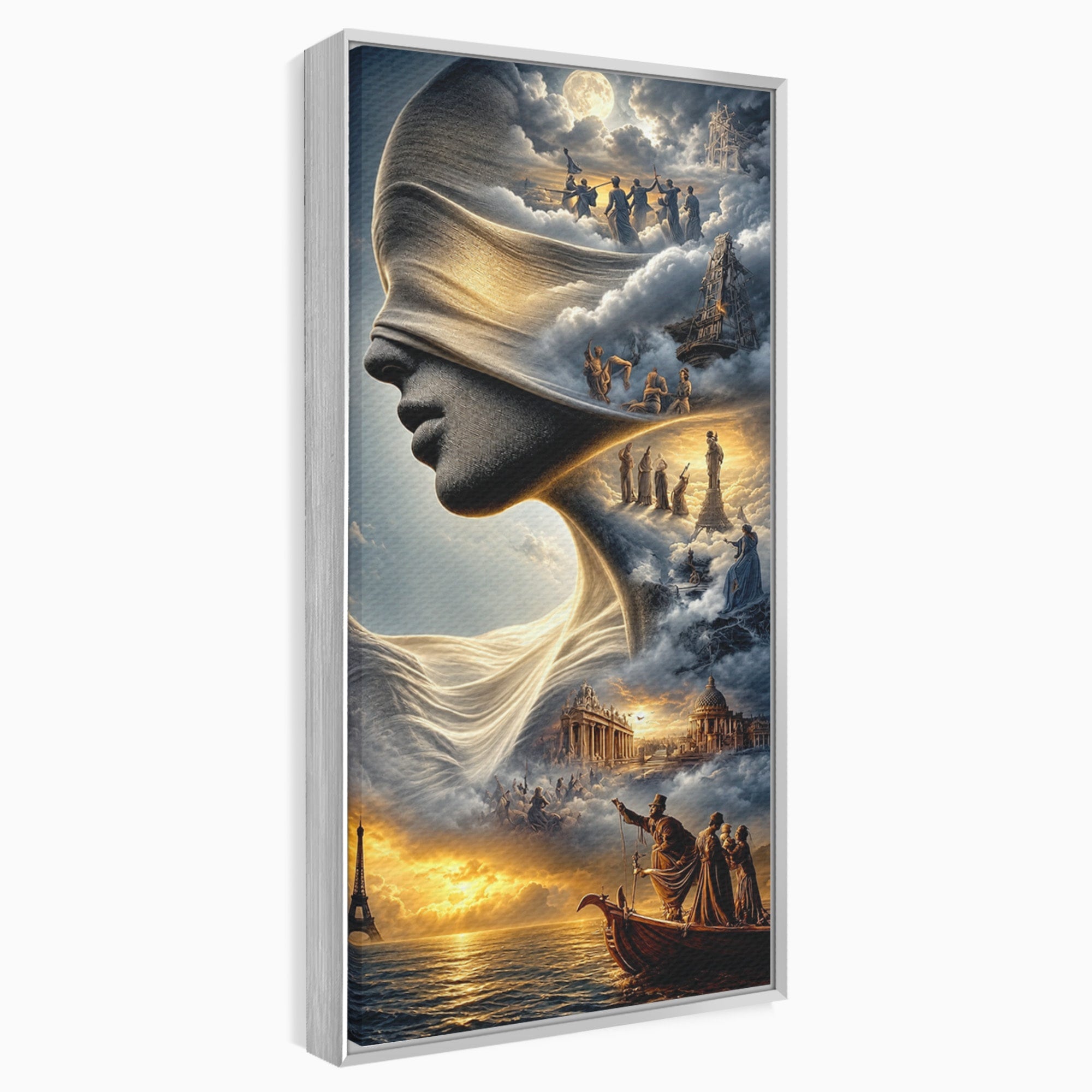 Tablou Canvas Premium LuxCanva® U1009, Vis Parizian, Fantezie, Paris, Peisaj, Living, Mister, Culori Vibrante