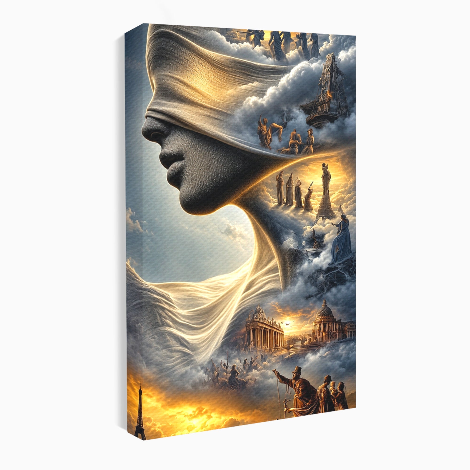 Tablou Canvas Premium LuxCanva® U1009, Vis Parizian, Fantezie, Paris, Peisaj, Living, Mister, Culori Vibrante
