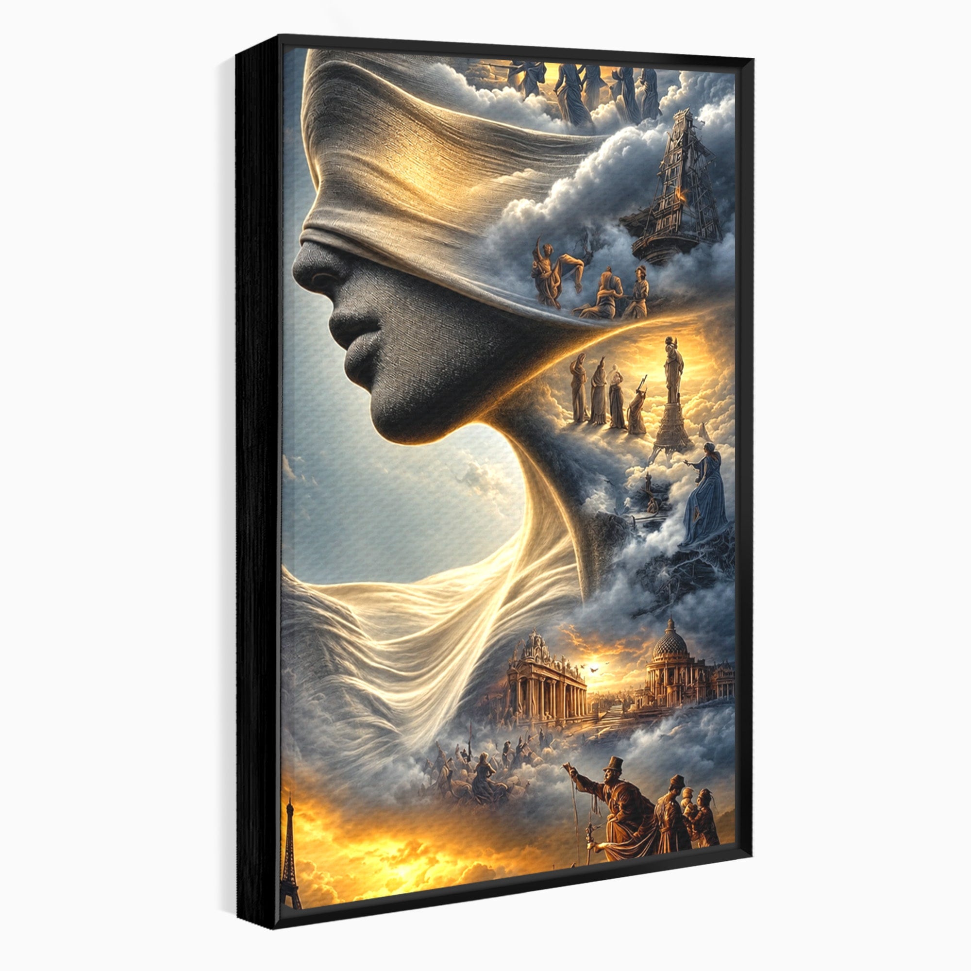 Tablou Canvas Premium LuxCanva® U1009, Vis Parizian, Fantezie, Paris, Peisaj, Living, Mister, Culori Vibrante