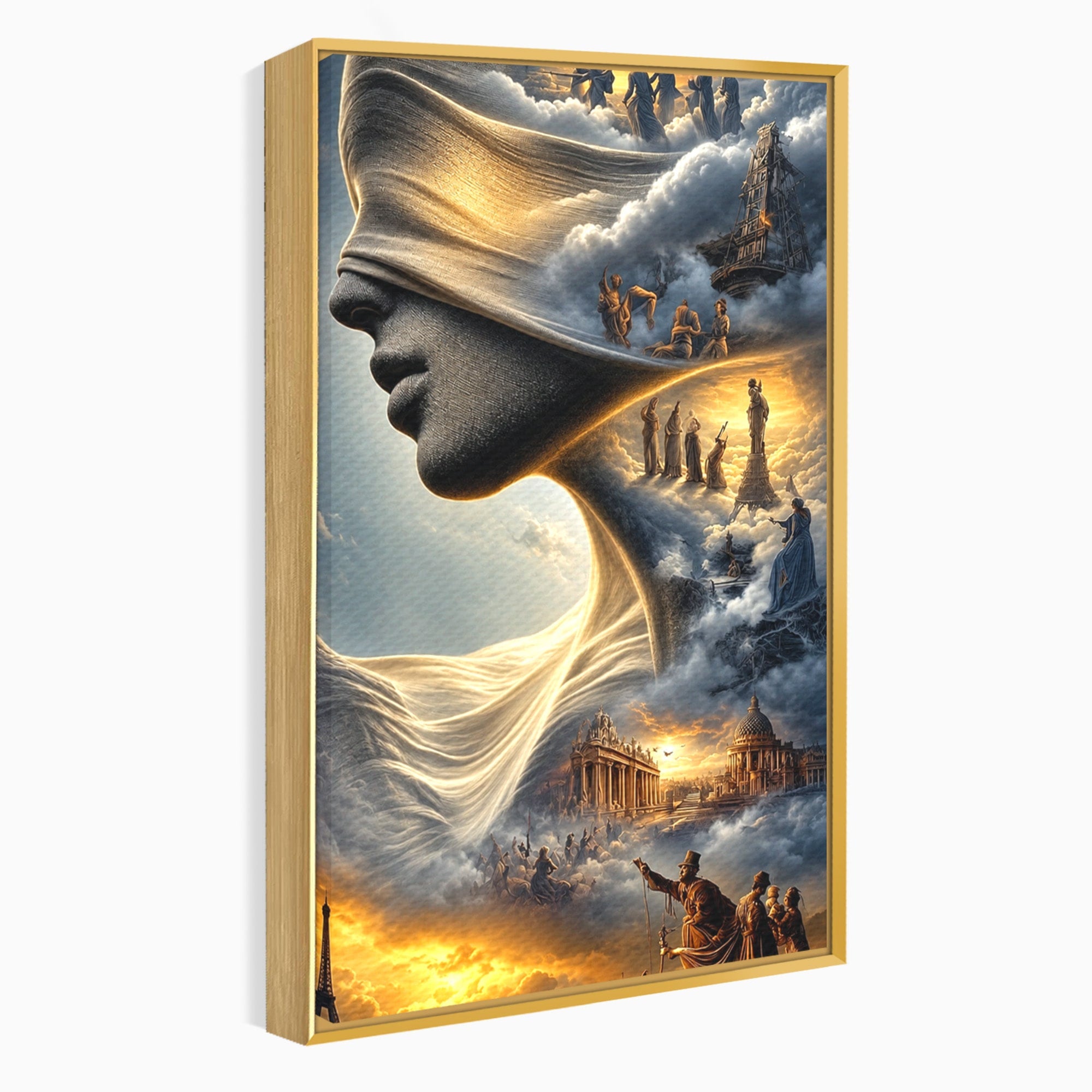 Tablou Canvas Premium LuxCanva® U1009, Vis Parizian, Fantezie, Paris, Peisaj, Living, Mister, Culori Vibrante