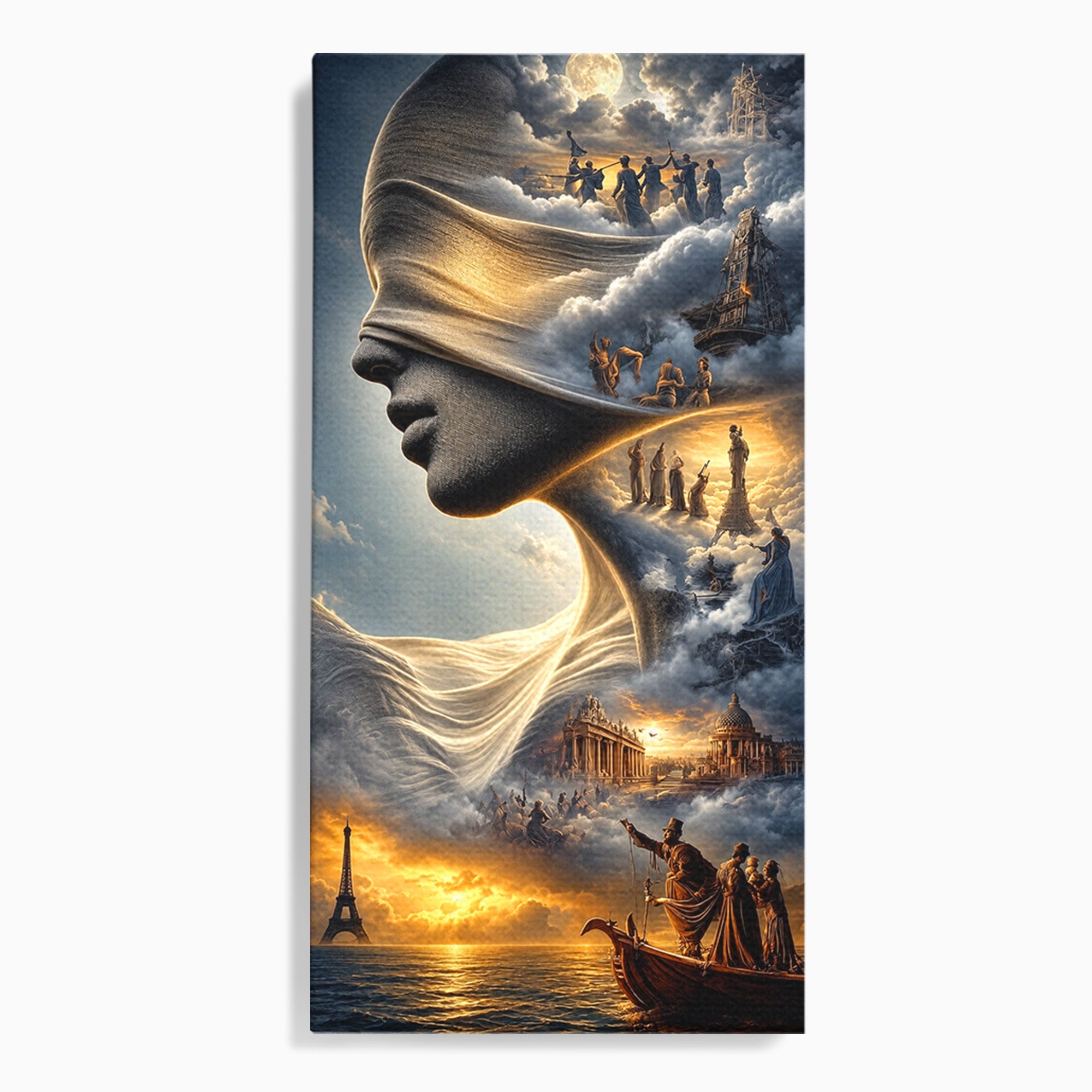 Tablou Canvas Premium LuxCanva® U1009, Vis Parizian, Fantezie, Paris, Peisaj, Living, Mister, Culori Vibrante