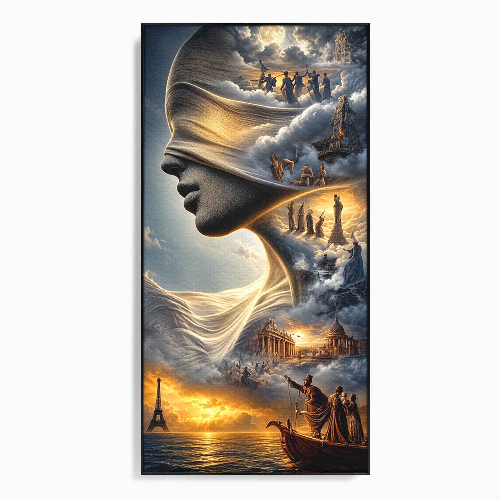 Tablou Canvas Premium LuxCanva® U1009, Vis Parizian, Fantezie, Paris, Peisaj, Living, Mister, Culori Vibrante
