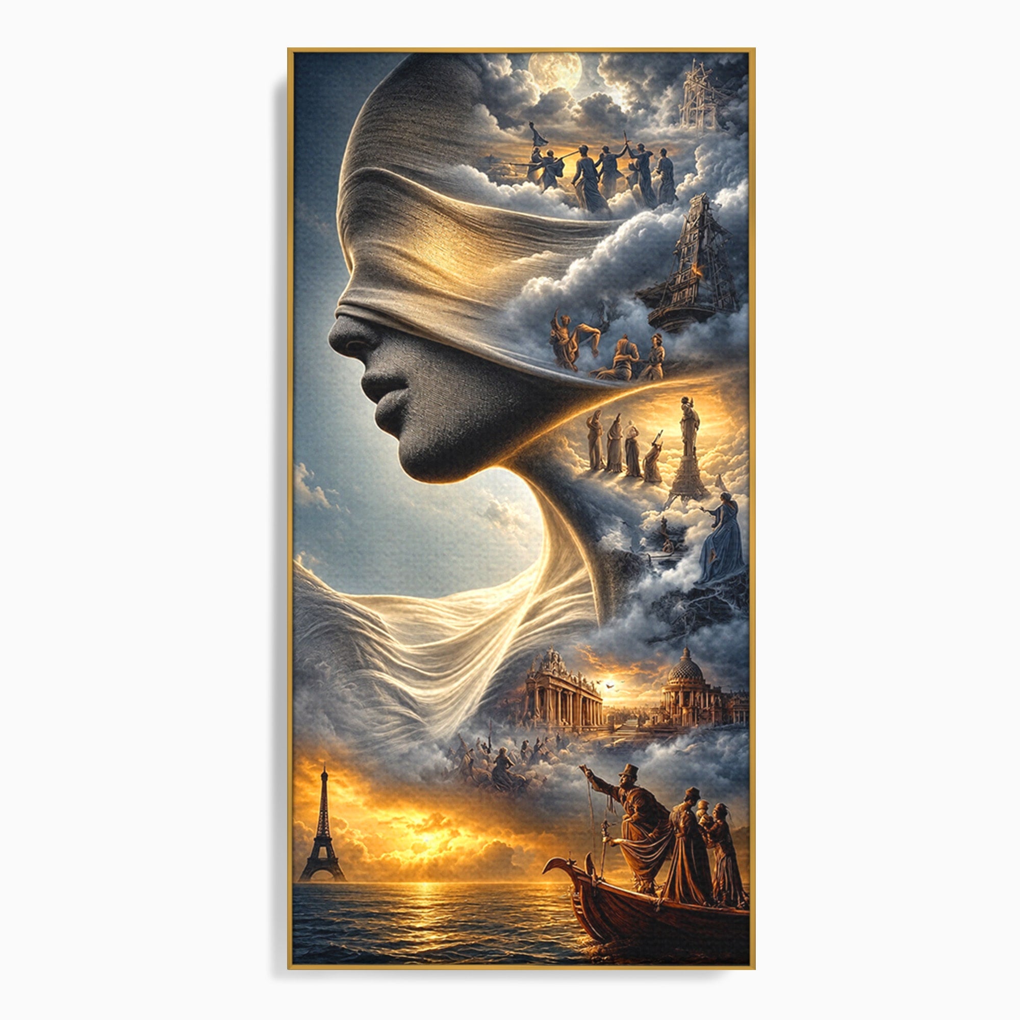 Tablou Canvas Premium LuxCanva® U1009, Vis Parizian, Fantezie, Paris, Peisaj, Living, Mister, Culori Vibrante