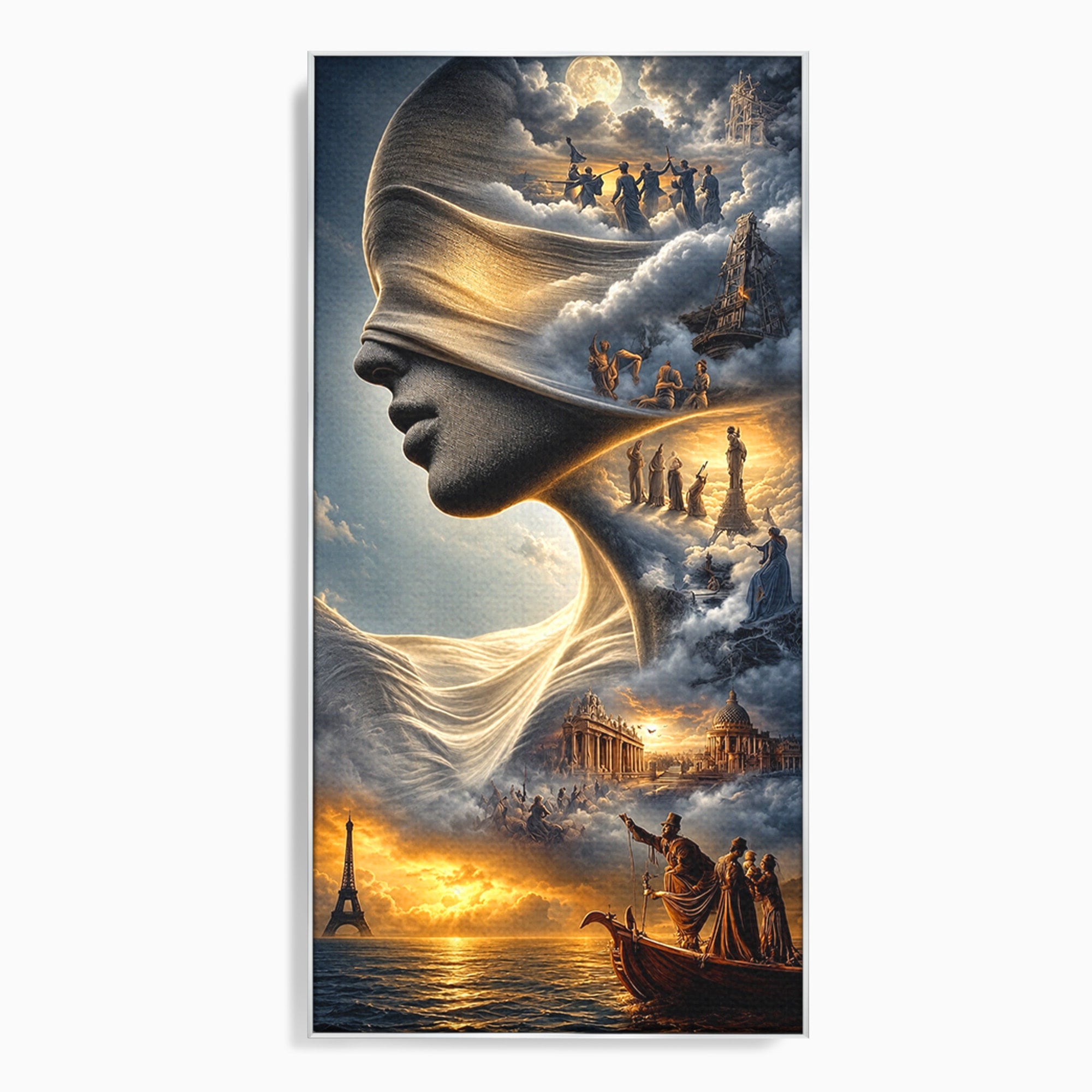 Tablou Canvas Premium LuxCanva® U1009, Vis Parizian, Fantezie, Paris, Peisaj, Living, Mister, Culori Vibrante