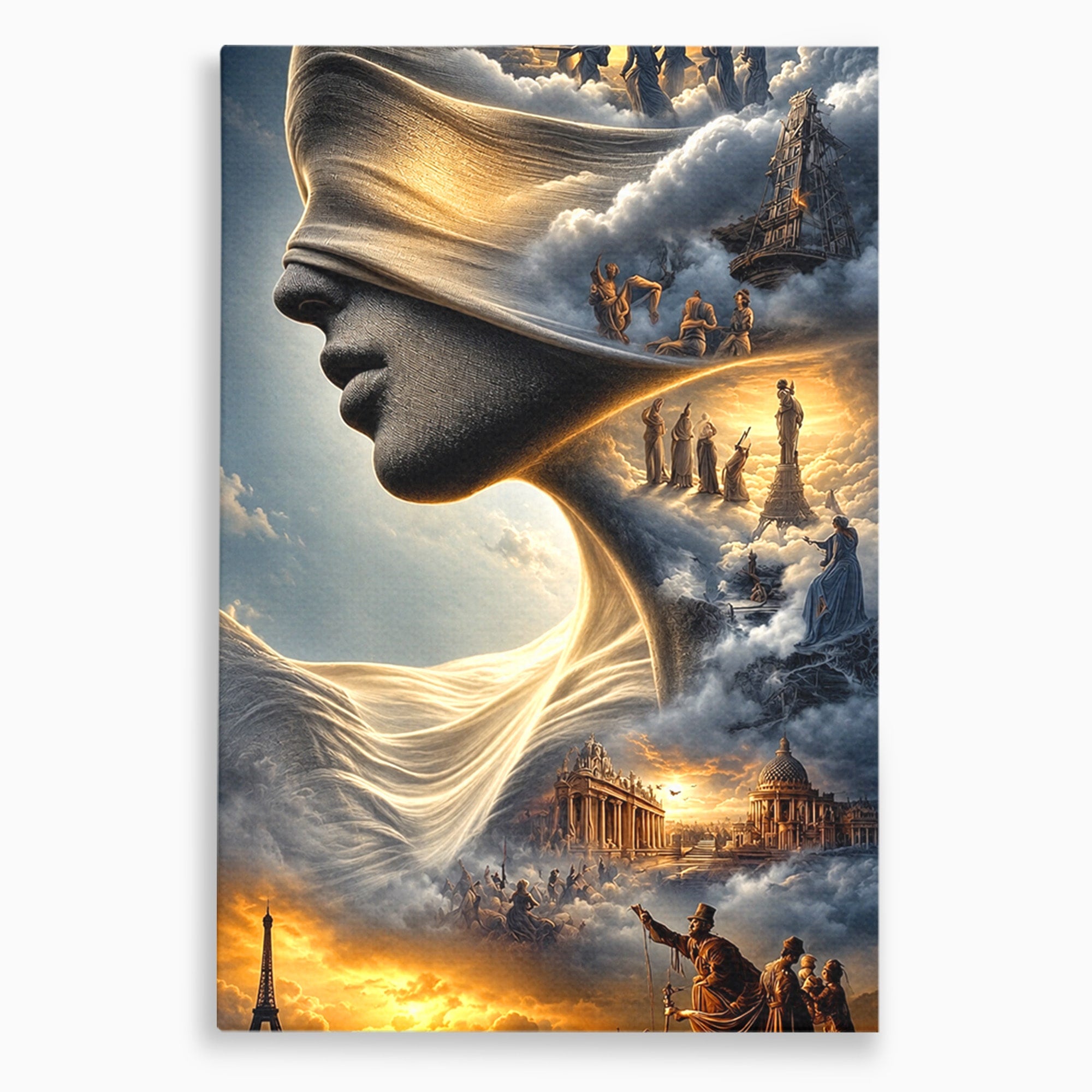 Tablou Canvas Premium LuxCanva® U1009, Vis Parizian, Fantezie, Paris, Peisaj, Living, Mister, Culori Vibrante