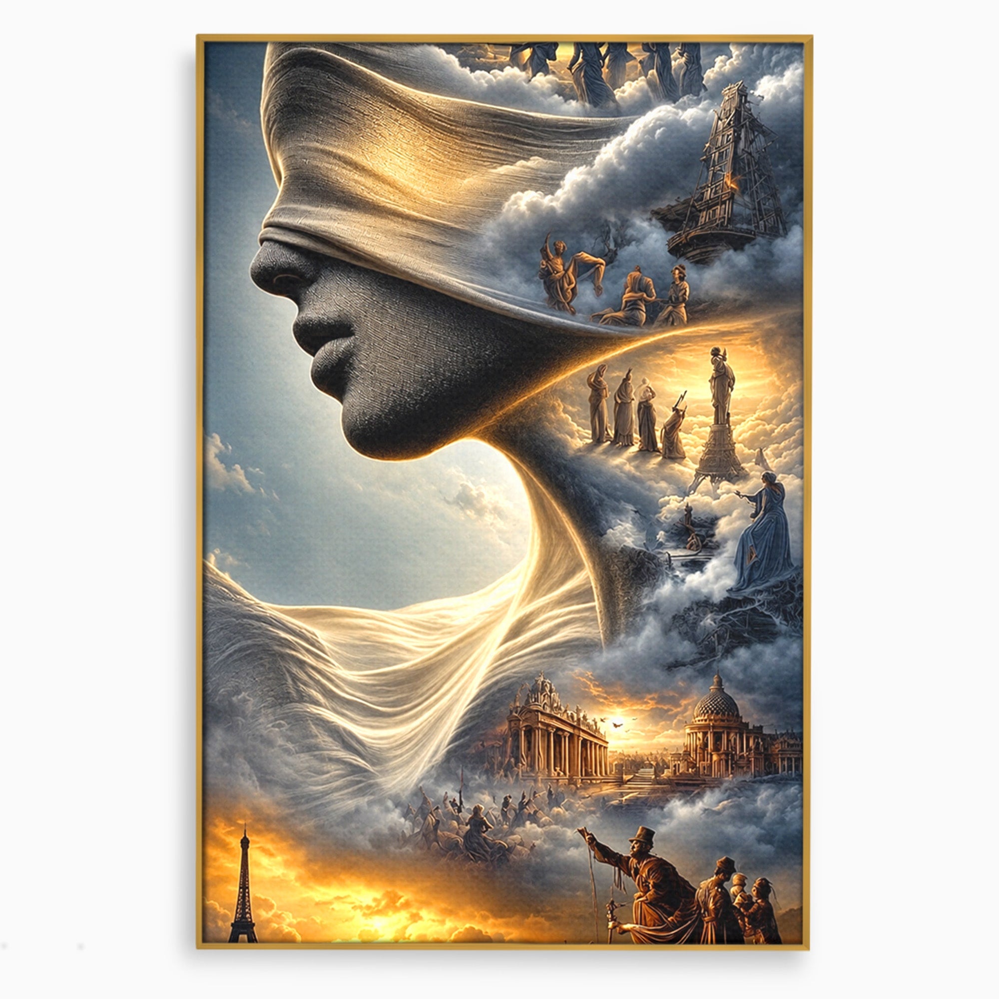 Tablou Canvas Premium LuxCanva® U1009, Vis Parizian, Fantezie, Paris, Peisaj, Living, Mister, Culori Vibrante
