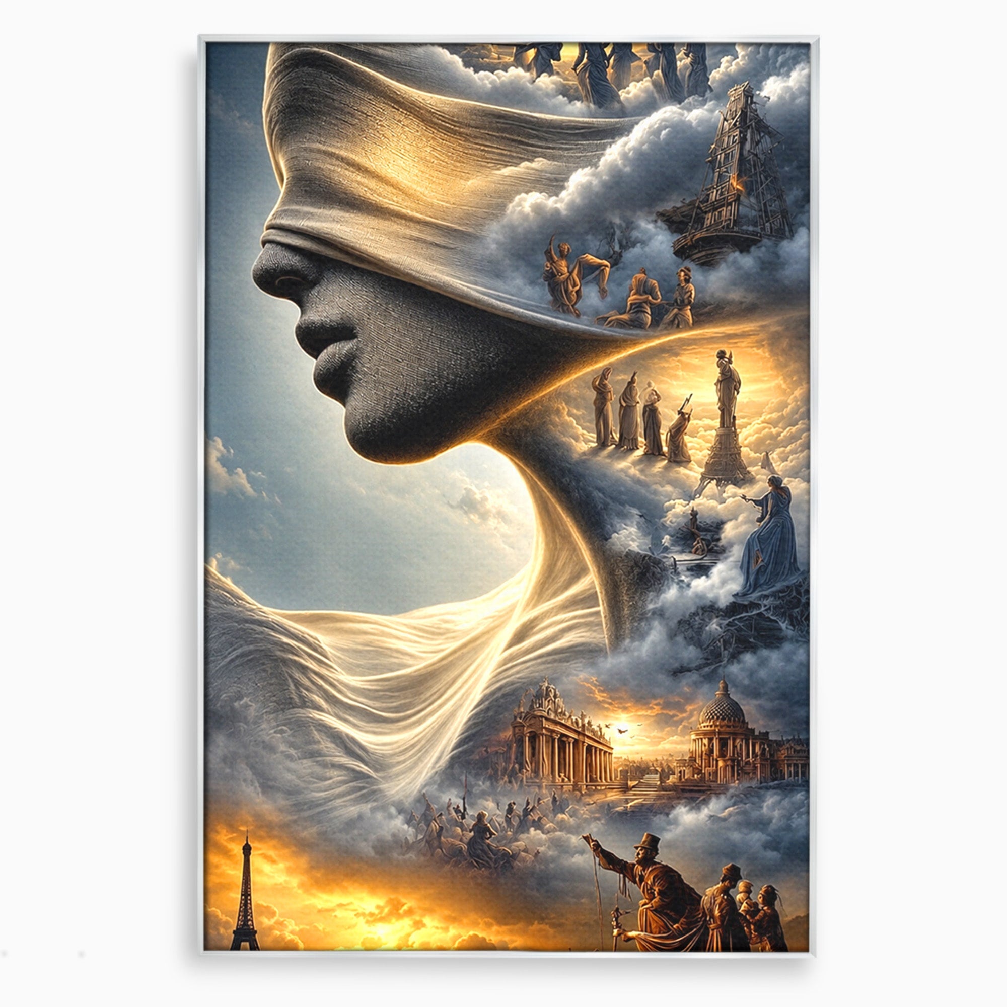 Tablou Canvas Premium LuxCanva® U1009, Vis Parizian, Fantezie, Paris, Peisaj, Living, Mister, Culori Vibrante