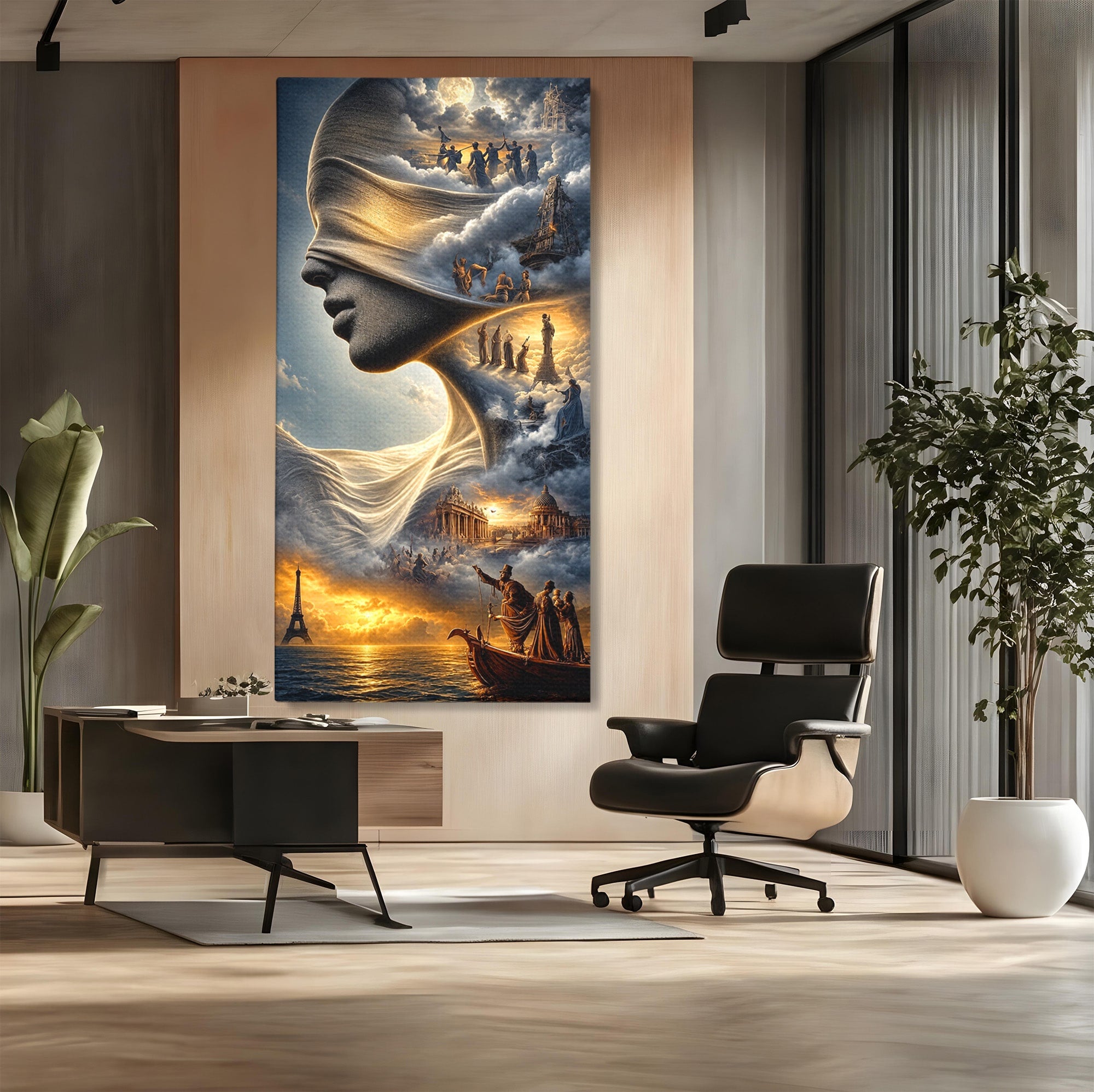 Tablou Canvas Premium LuxCanva® U1009, Vis Parizian, Fantezie, Paris, Peisaj, Living, Mister, Culori Vibrante