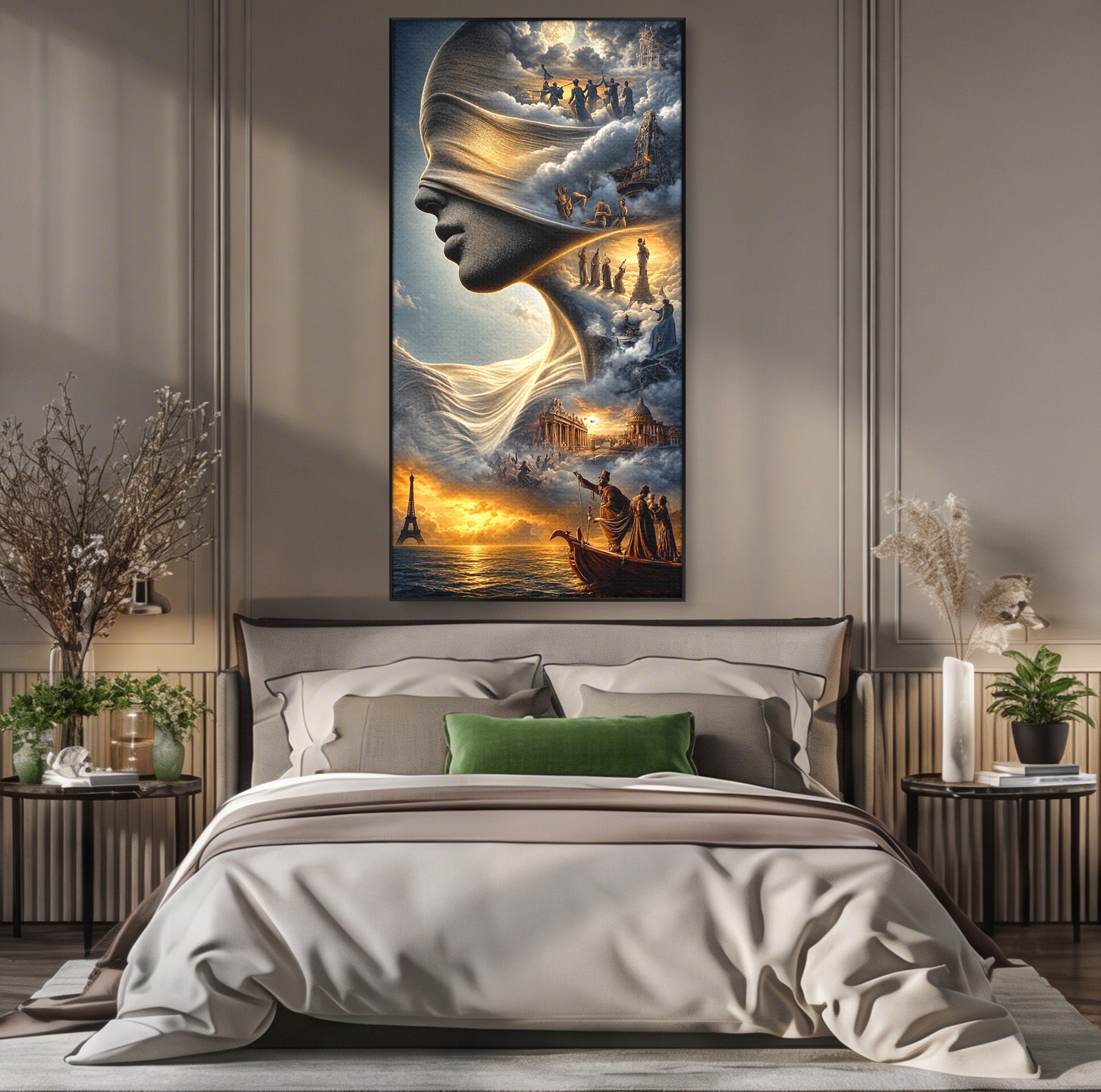 Tablou Canvas Premium LuxCanva® U1009, Vis Parizian, Fantezie, Paris, Peisaj, Living, Mister, Culori Vibrante