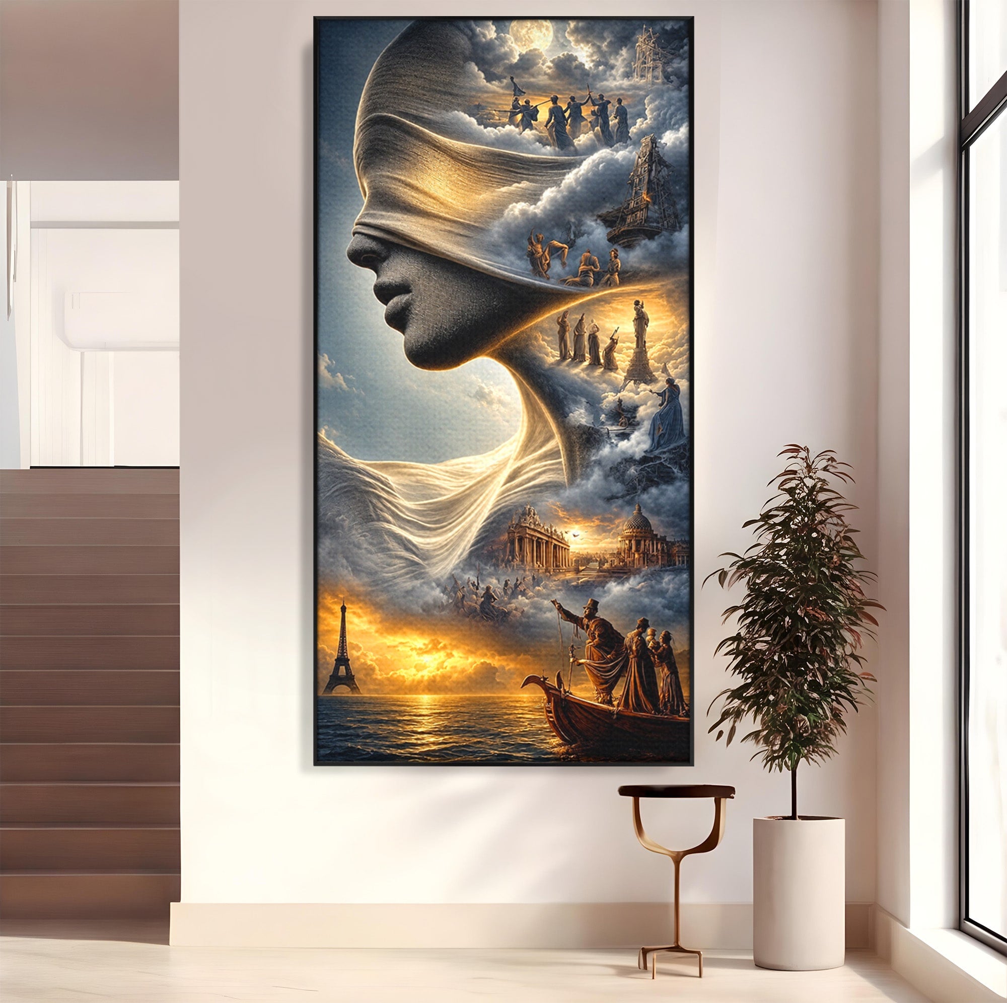 Tablou Canvas Premium LuxCanva® U1009, Vis Parizian, Fantezie, Paris, Peisaj, Living, Mister, Culori Vibrante