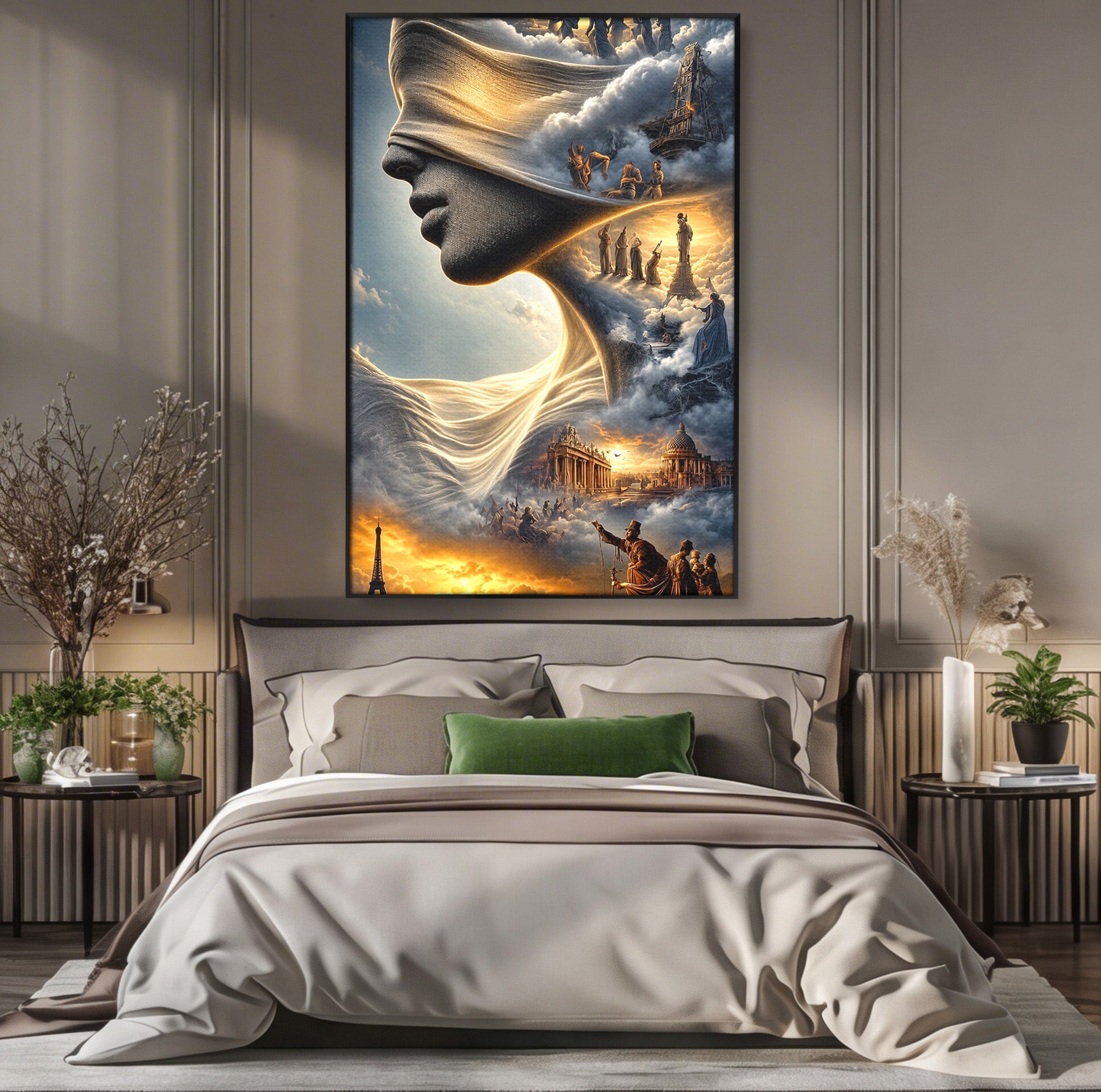 Tablou Canvas Premium LuxCanva® U1009, Vis Parizian, Fantezie, Paris, Peisaj, Living, Mister, Culori Vibrante