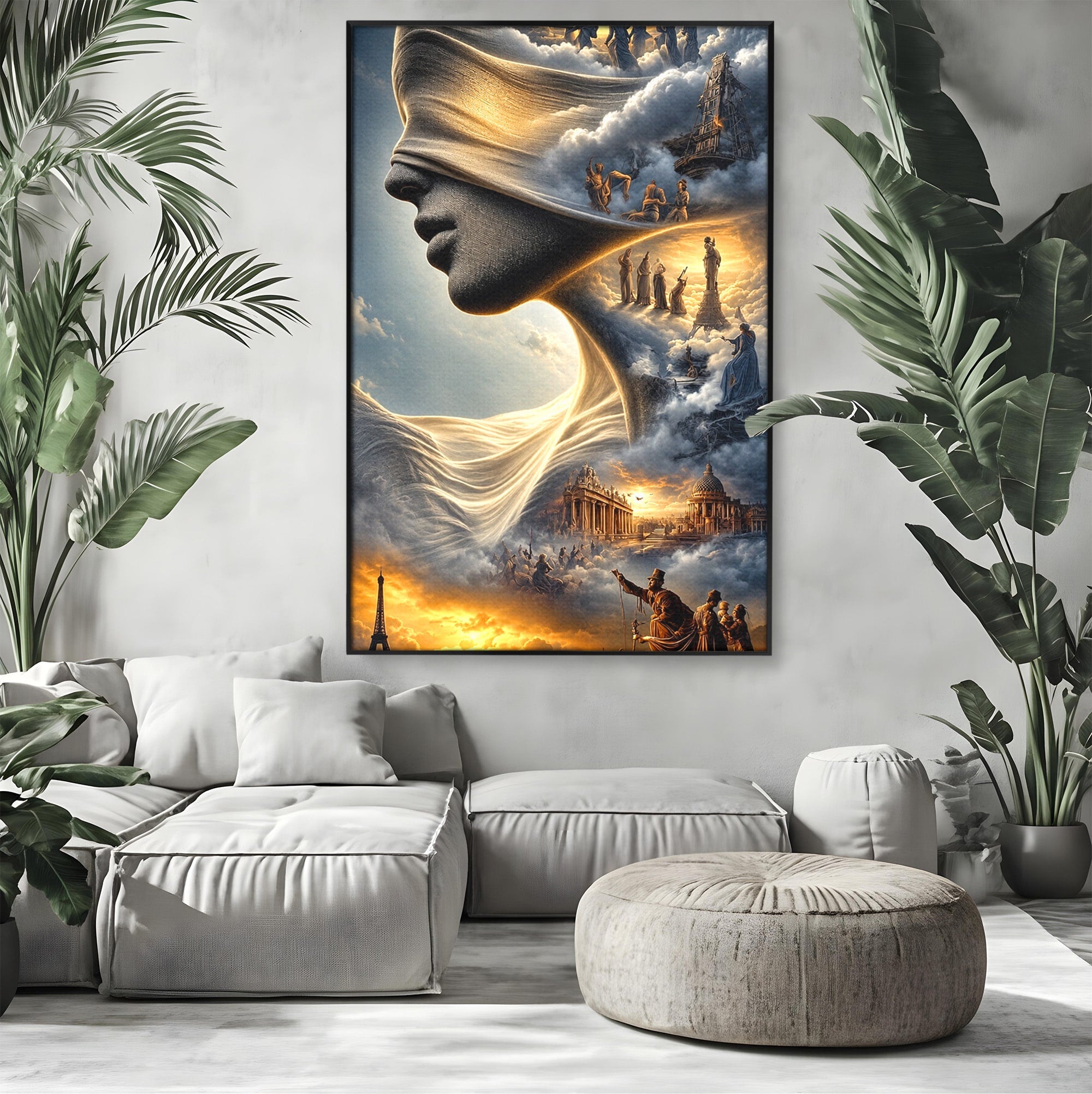 Tablou Canvas Premium LuxCanva® U1009, Vis Parizian, Fantezie, Paris, Peisaj, Living, Mister, Culori Vibrante