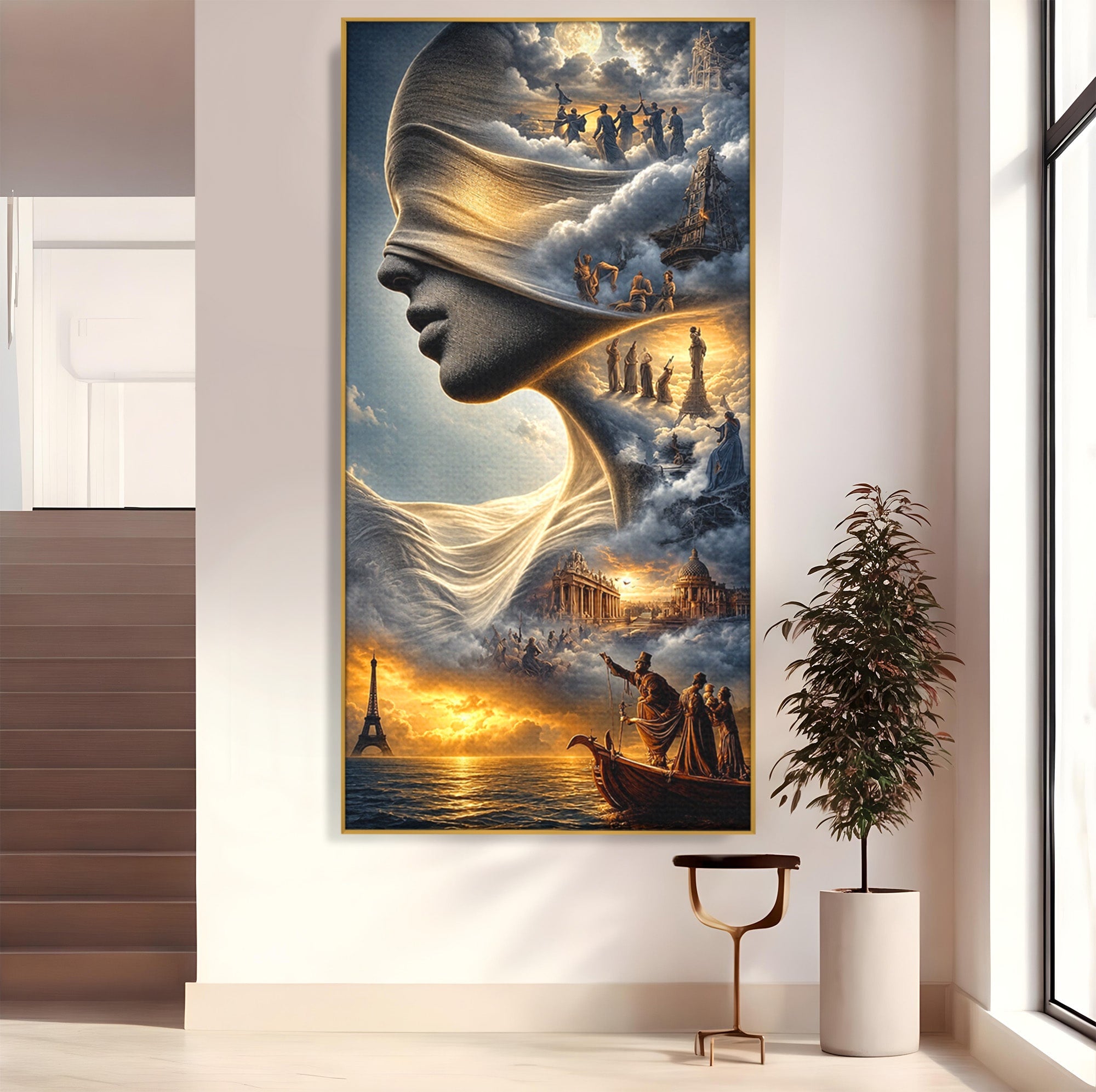 Tablou Canvas Premium LuxCanva® U1009, Vis Parizian, Fantezie, Paris, Peisaj, Living, Mister, Culori Vibrante