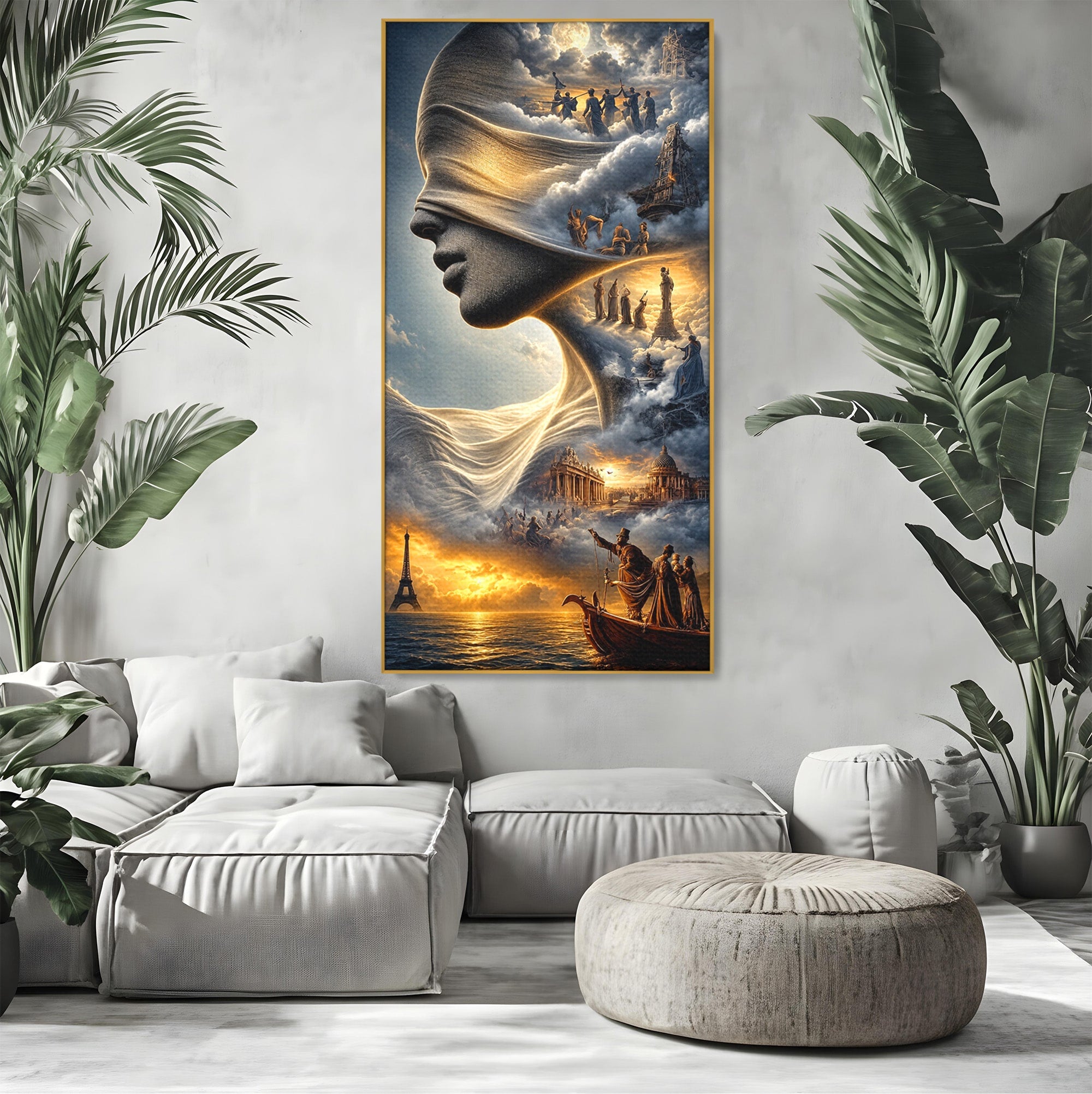 Tablou Canvas Premium LuxCanva® U1009, Vis Parizian, Fantezie, Paris, Peisaj, Living, Mister, Culori Vibrante