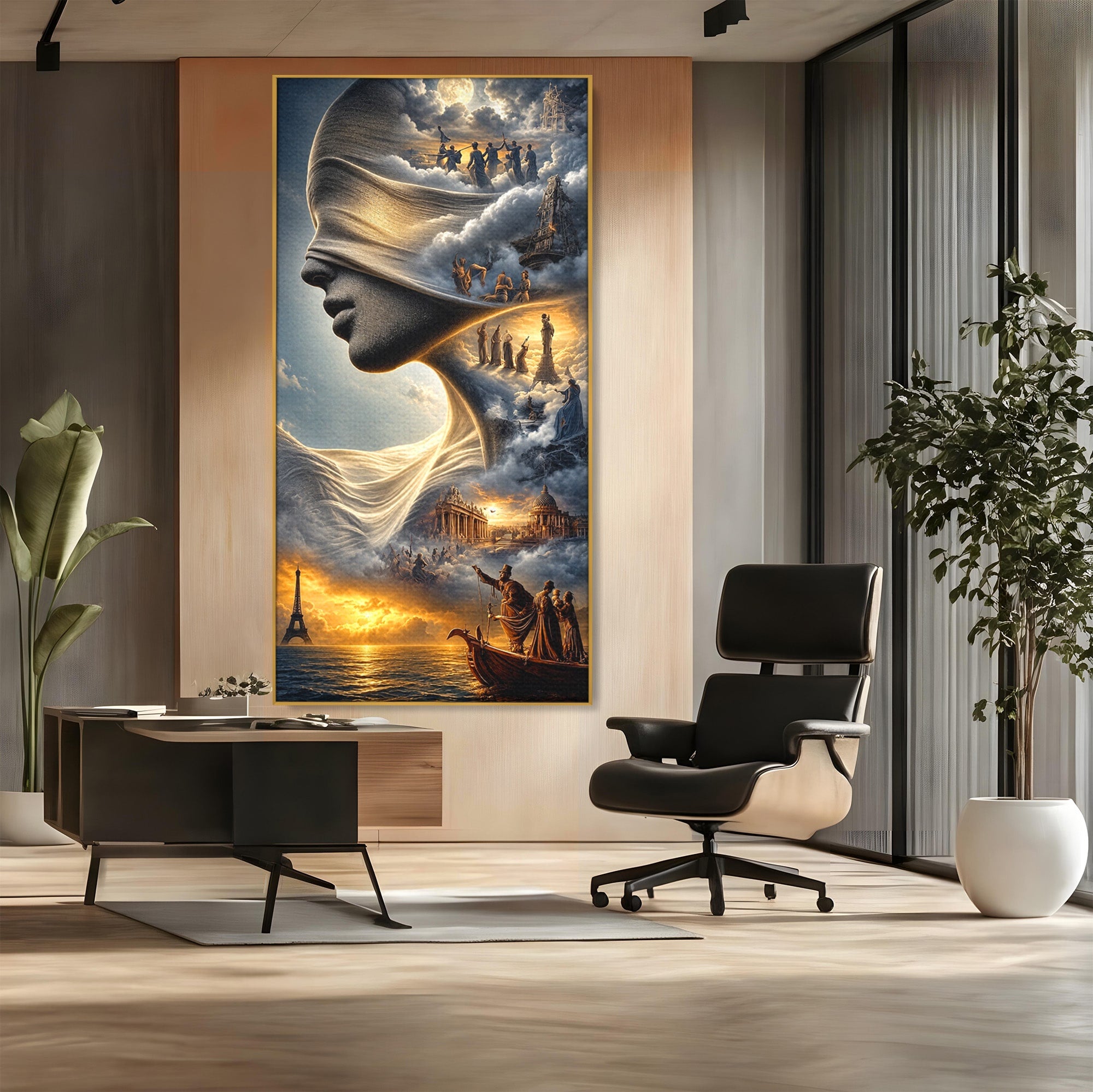 Tablou Canvas Premium LuxCanva® U1009, Vis Parizian, Fantezie, Paris, Peisaj, Living, Mister, Culori Vibrante