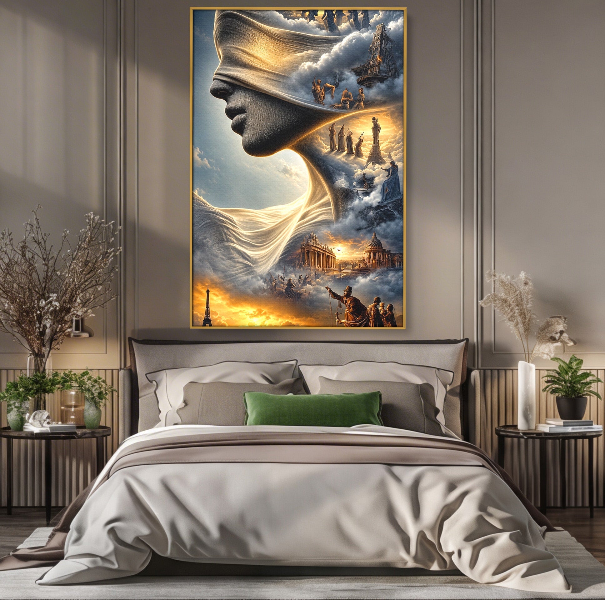 Tablou Canvas Premium LuxCanva® U1009, Vis Parizian, Fantezie, Paris, Peisaj, Living, Mister, Culori Vibrante