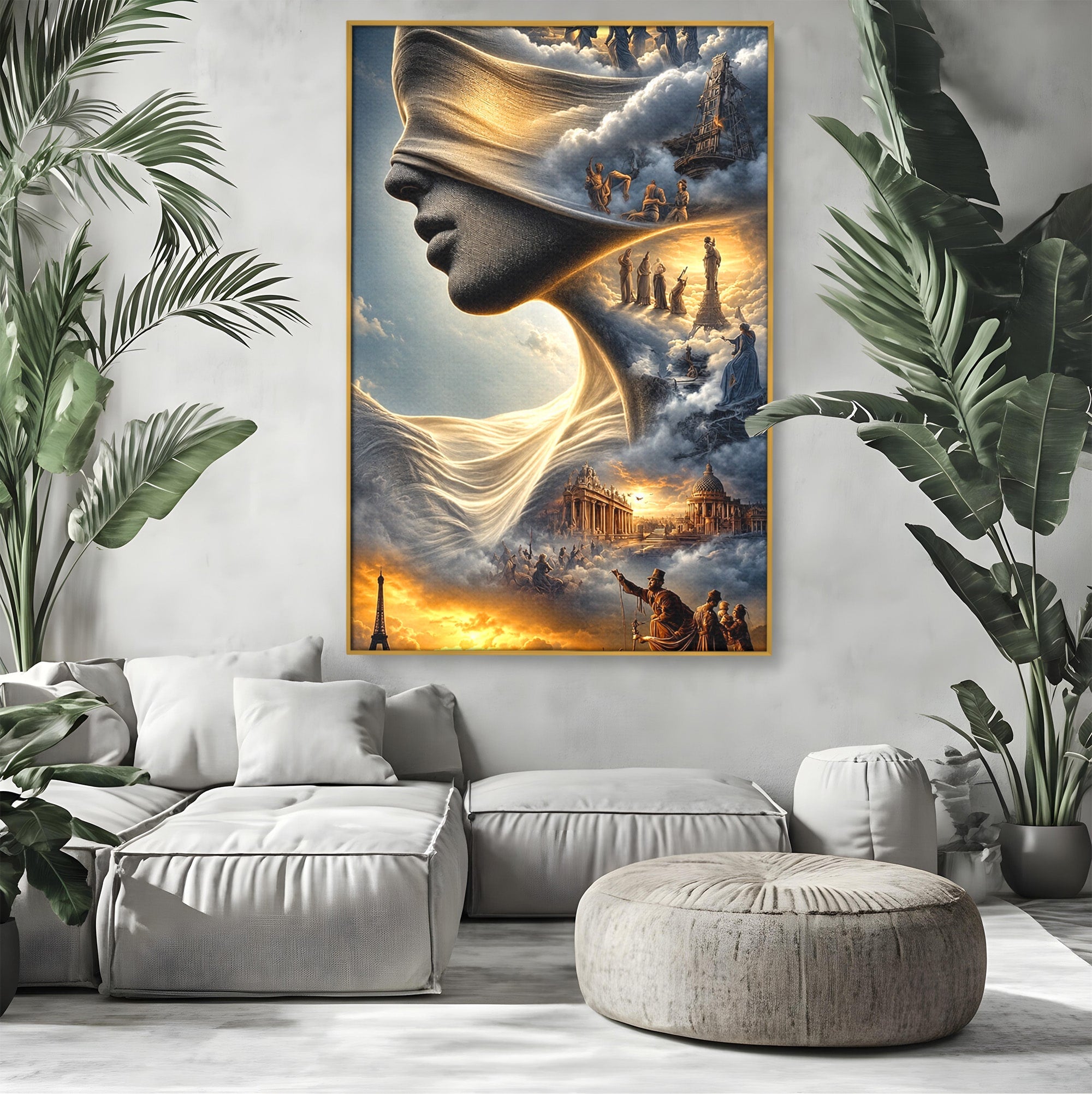Tablou Canvas Premium LuxCanva® U1009, Vis Parizian, Fantezie, Paris, Peisaj, Living, Mister, Culori Vibrante
