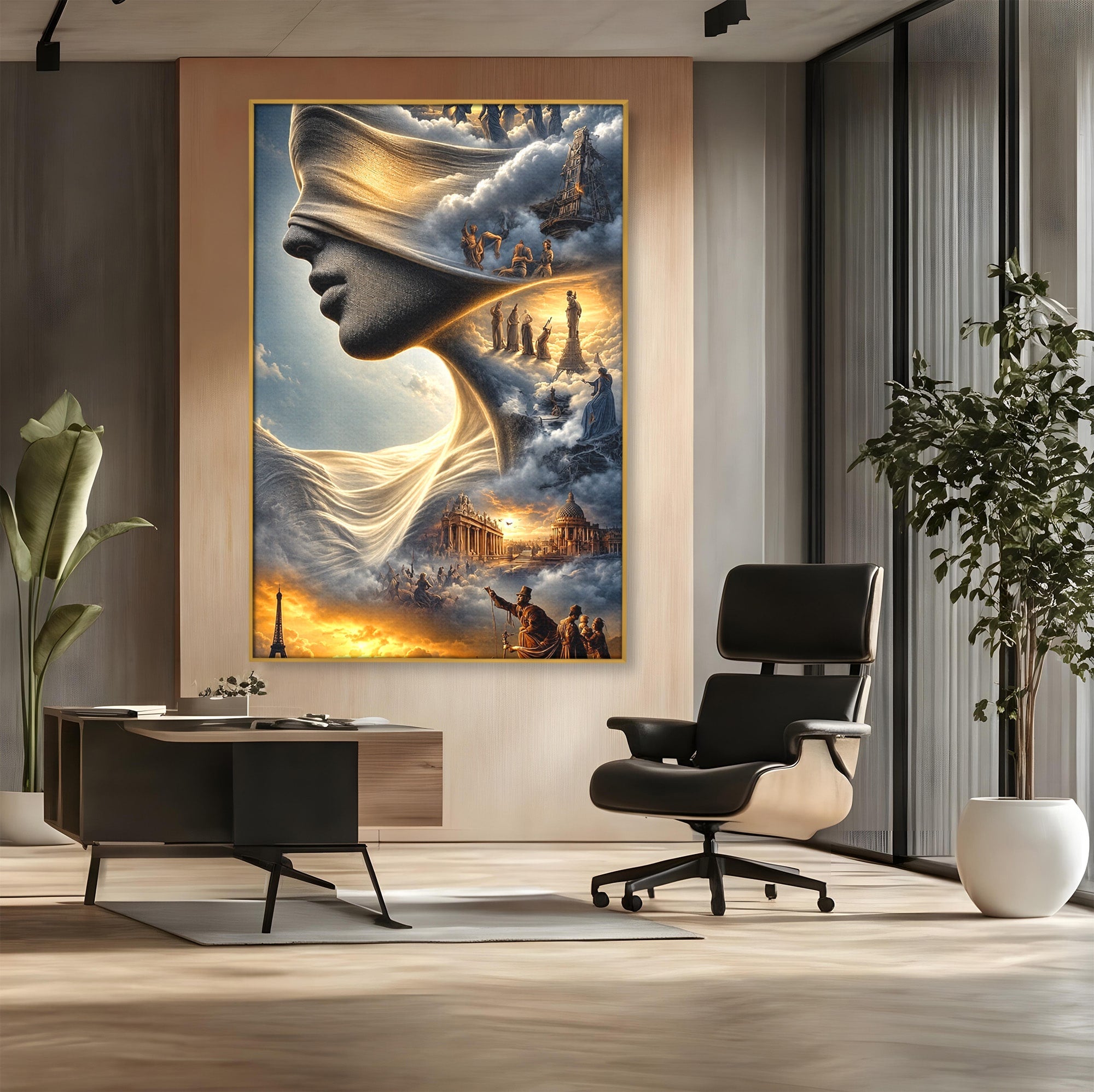 Tablou Canvas Premium LuxCanva® U1009, Vis Parizian, Fantezie, Paris, Peisaj, Living, Mister, Culori Vibrante