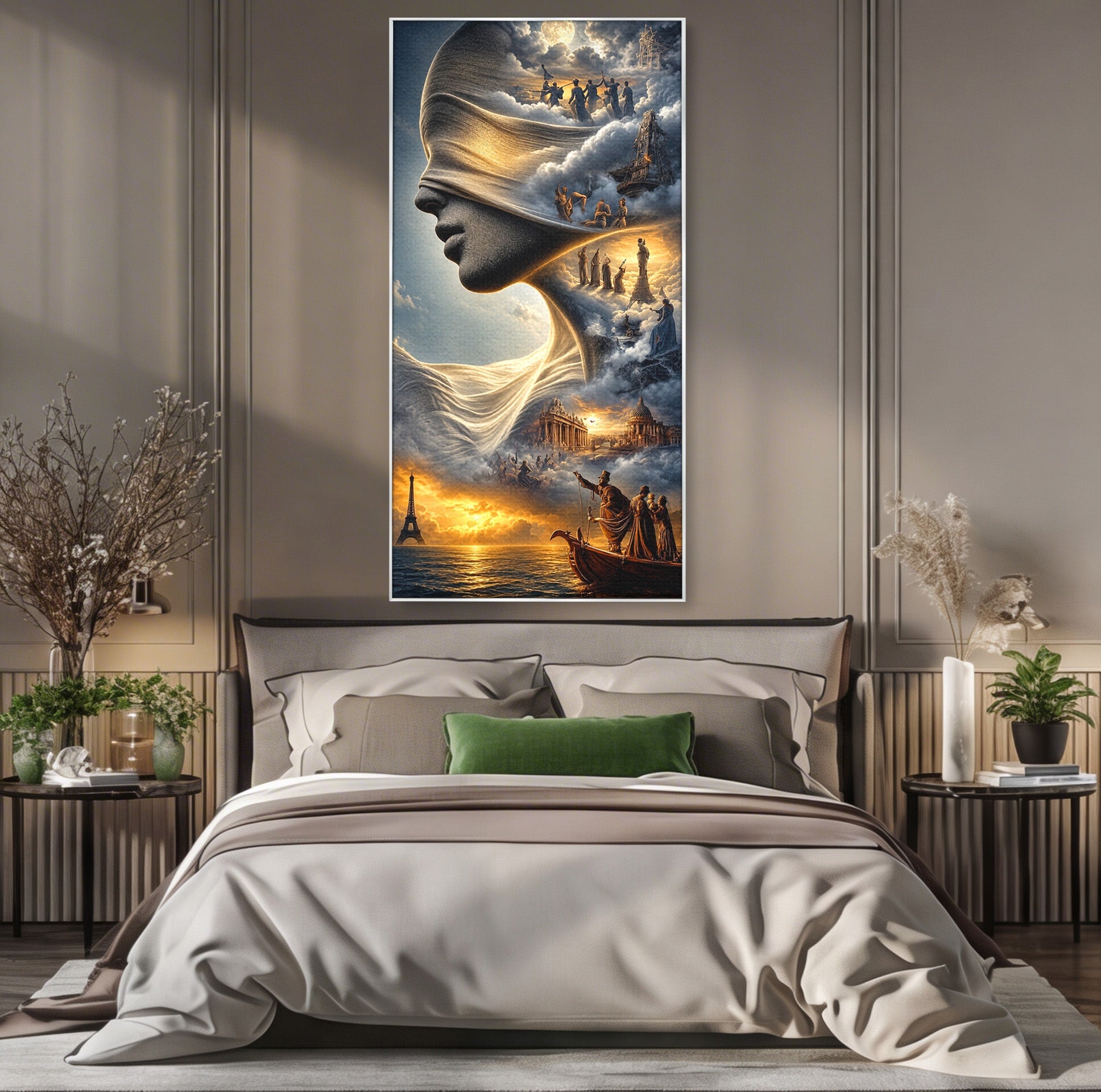 Tablou Canvas Premium LuxCanva® U1009, Vis Parizian, Fantezie, Paris, Peisaj, Living, Mister, Culori Vibrante