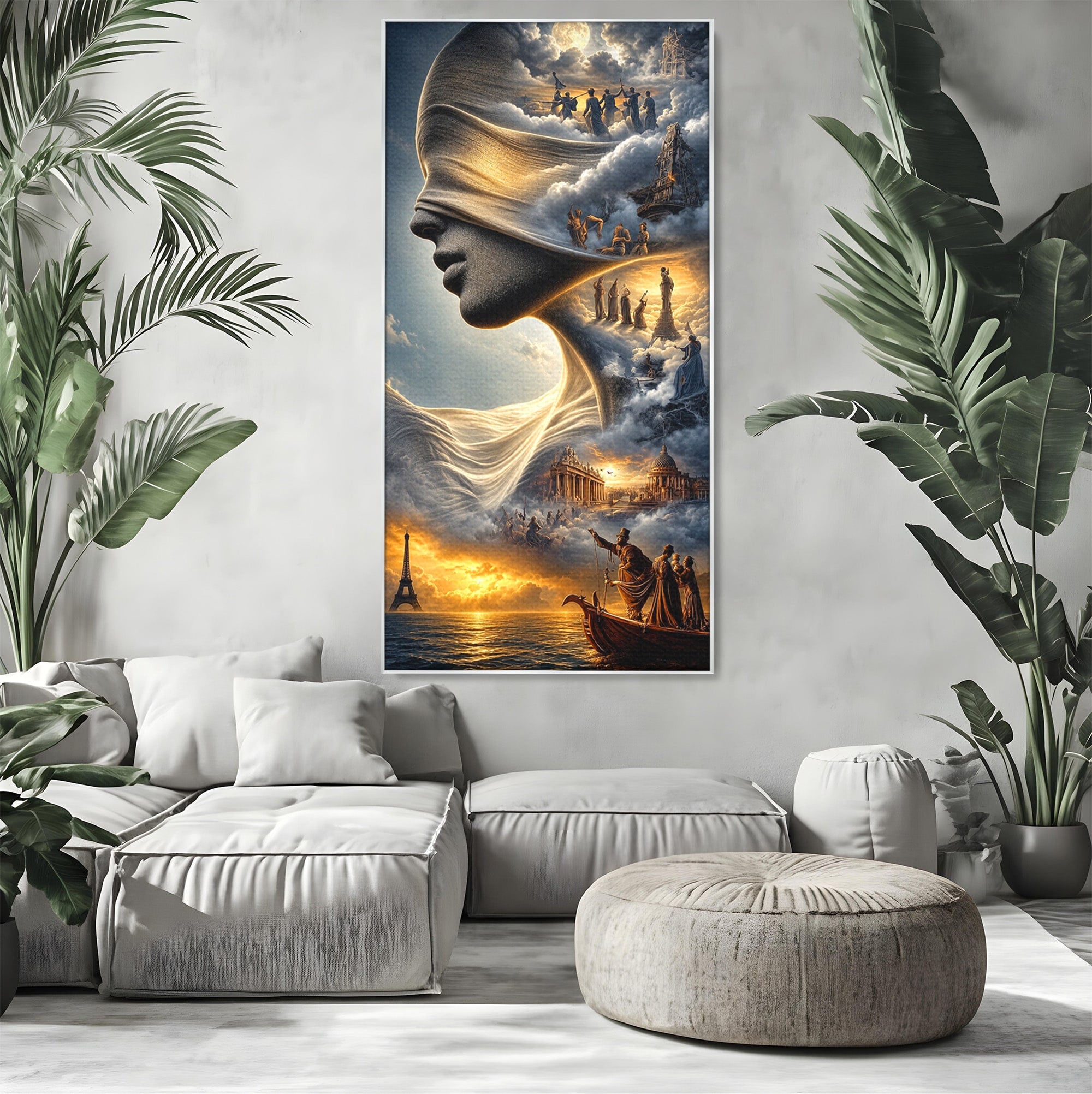 Tablou Canvas Premium LuxCanva® U1009, Vis Parizian, Fantezie, Paris, Peisaj, Living, Mister, Culori Vibrante