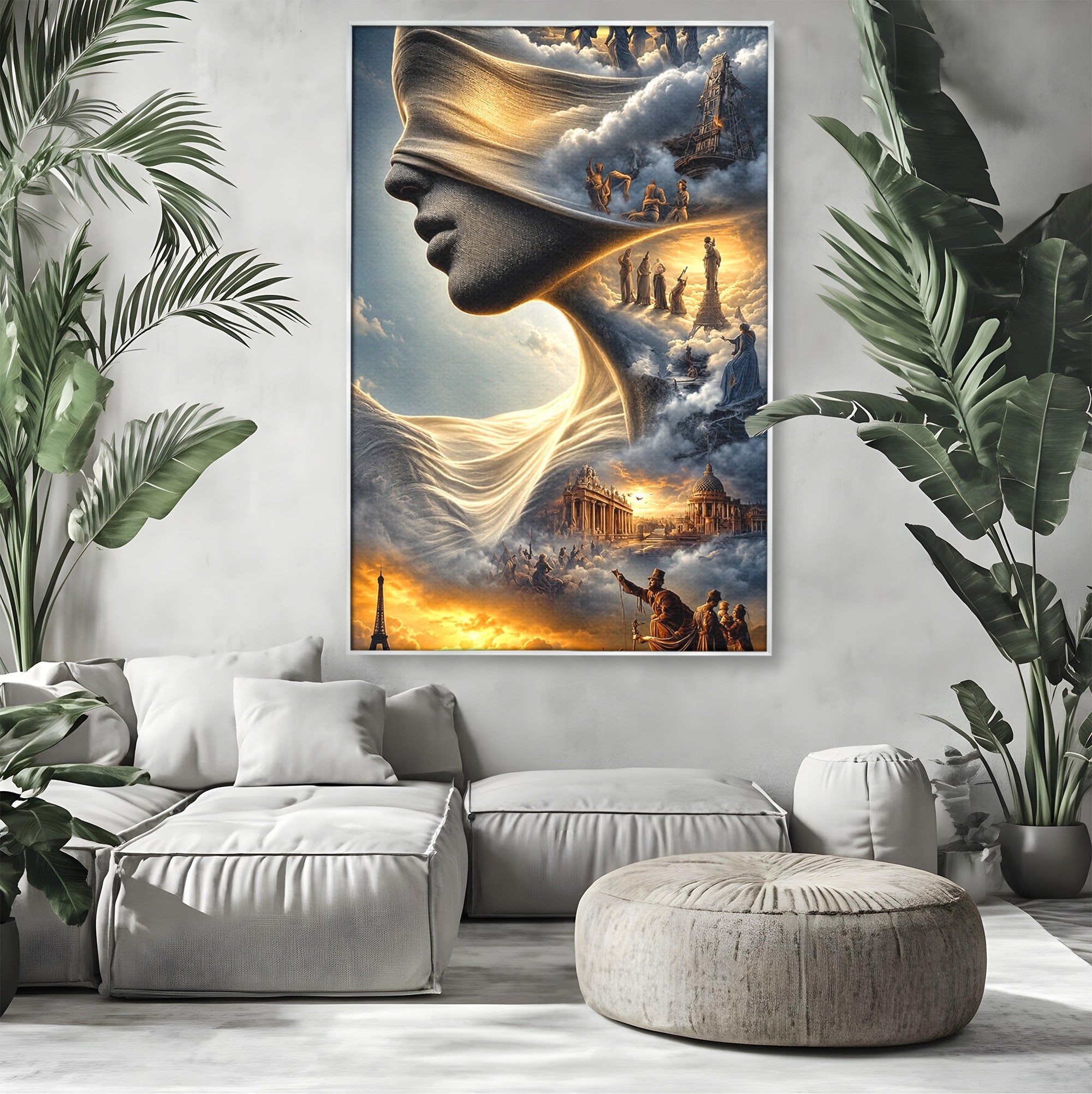 Tablou Canvas Premium LuxCanva® U1009, Vis Parizian, Fantezie, Paris, Peisaj, Living, Mister, Culori Vibrante