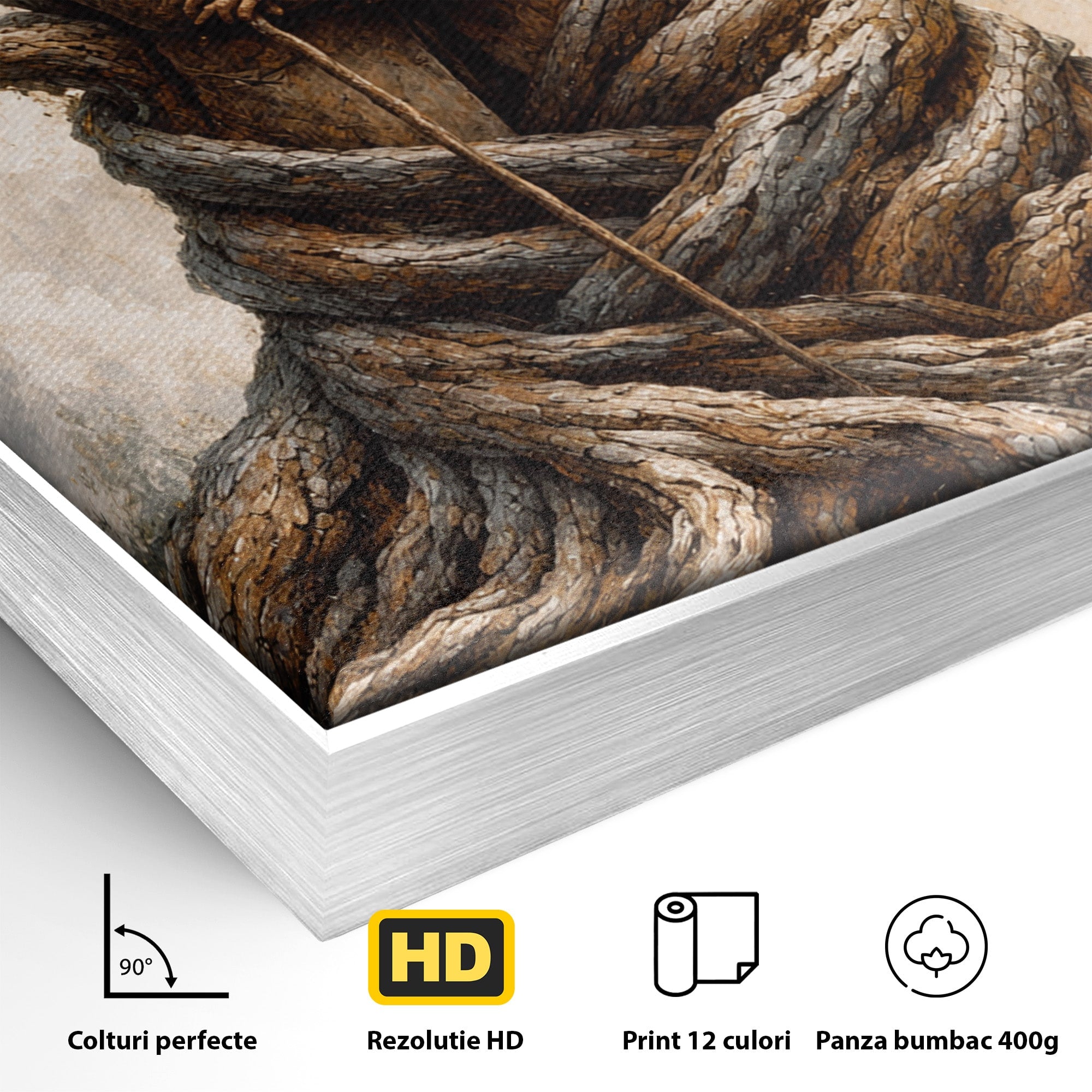 Tablou Canvas Premium LuxCanva® U1010, Imbratisarea Timpului, Batrani, Copac, Iubire, Timp, Natura, Living, Culori Vibrante