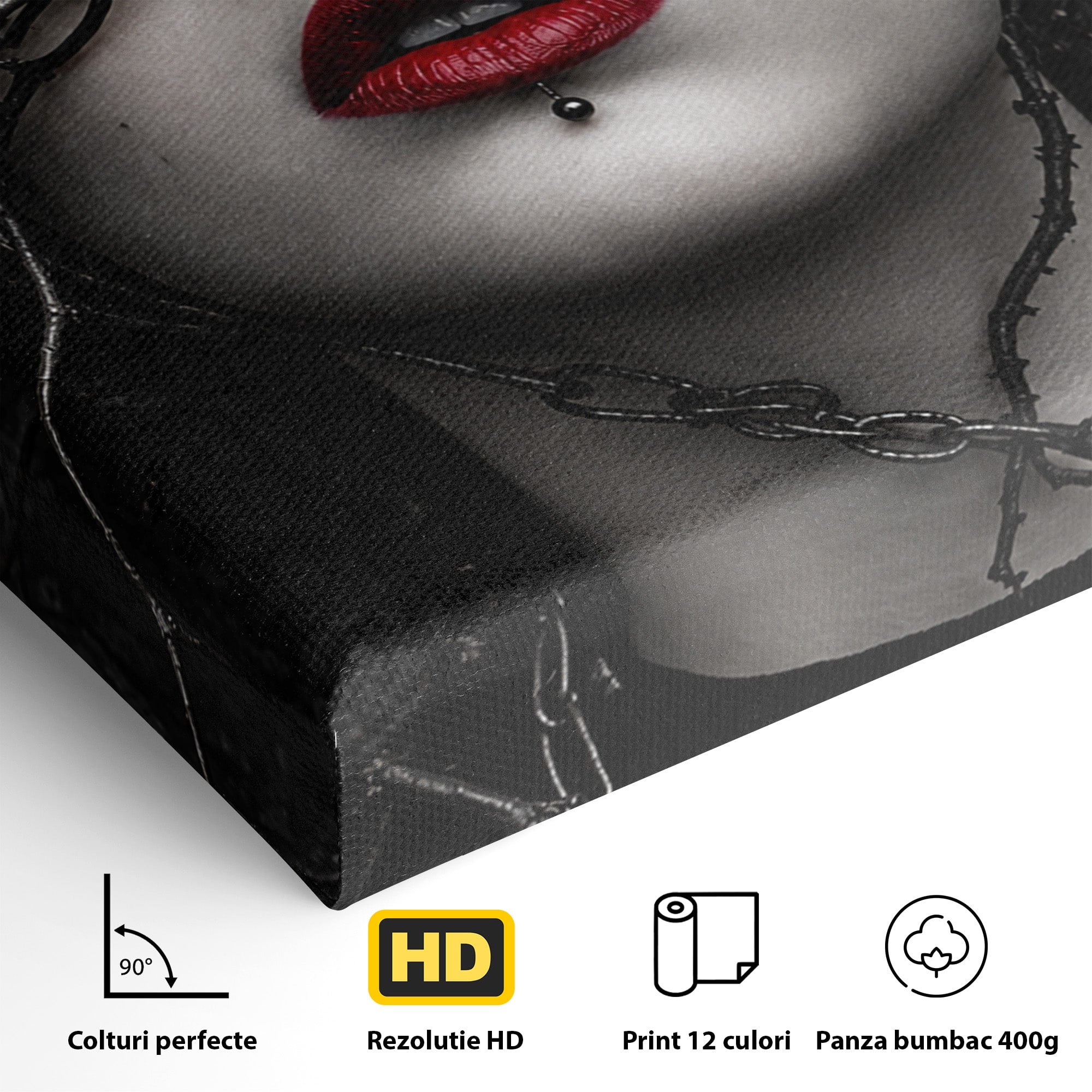 Tablou Canvas Premium LuxCanva® U1011, Misterul Intunecat, Portret, Mister, Conceptual, Living, Intunecat, Culori Vibrante